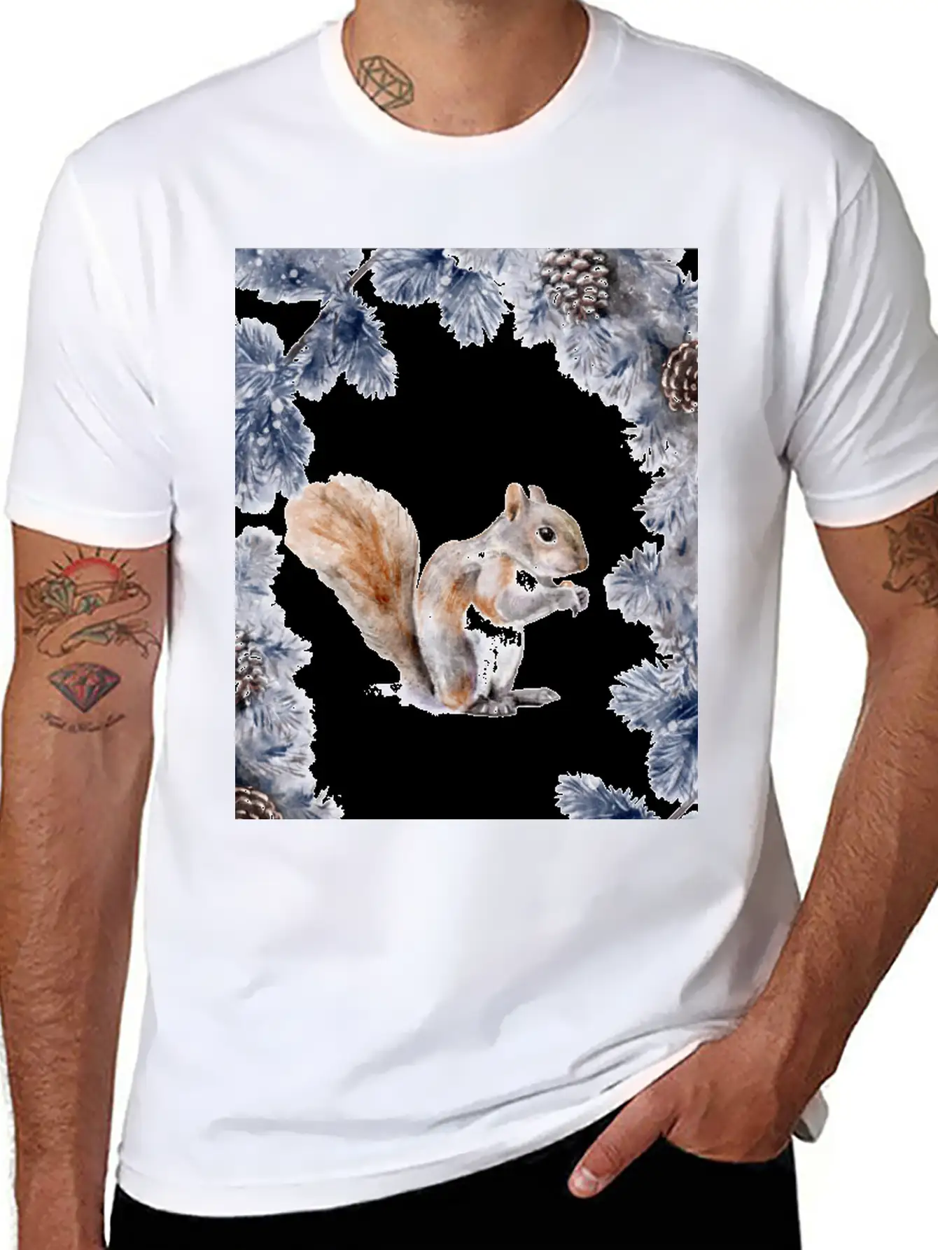 Squirrel In Winter Unisex Casual T-Shirt – Clean Design For Daily Comfort