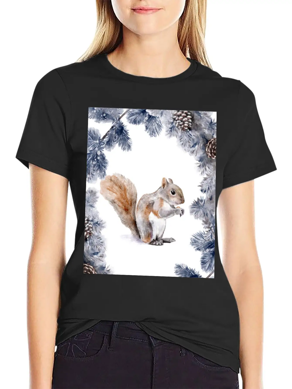 Squirrel In Winter Unisex Casual T-Shirt – Clean Design For Daily Comfort