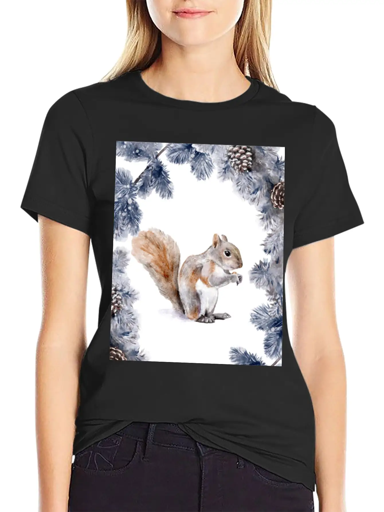 Squirrel In Winter Unisex Casual T-Shirt – Clean Design For Daily Comfort