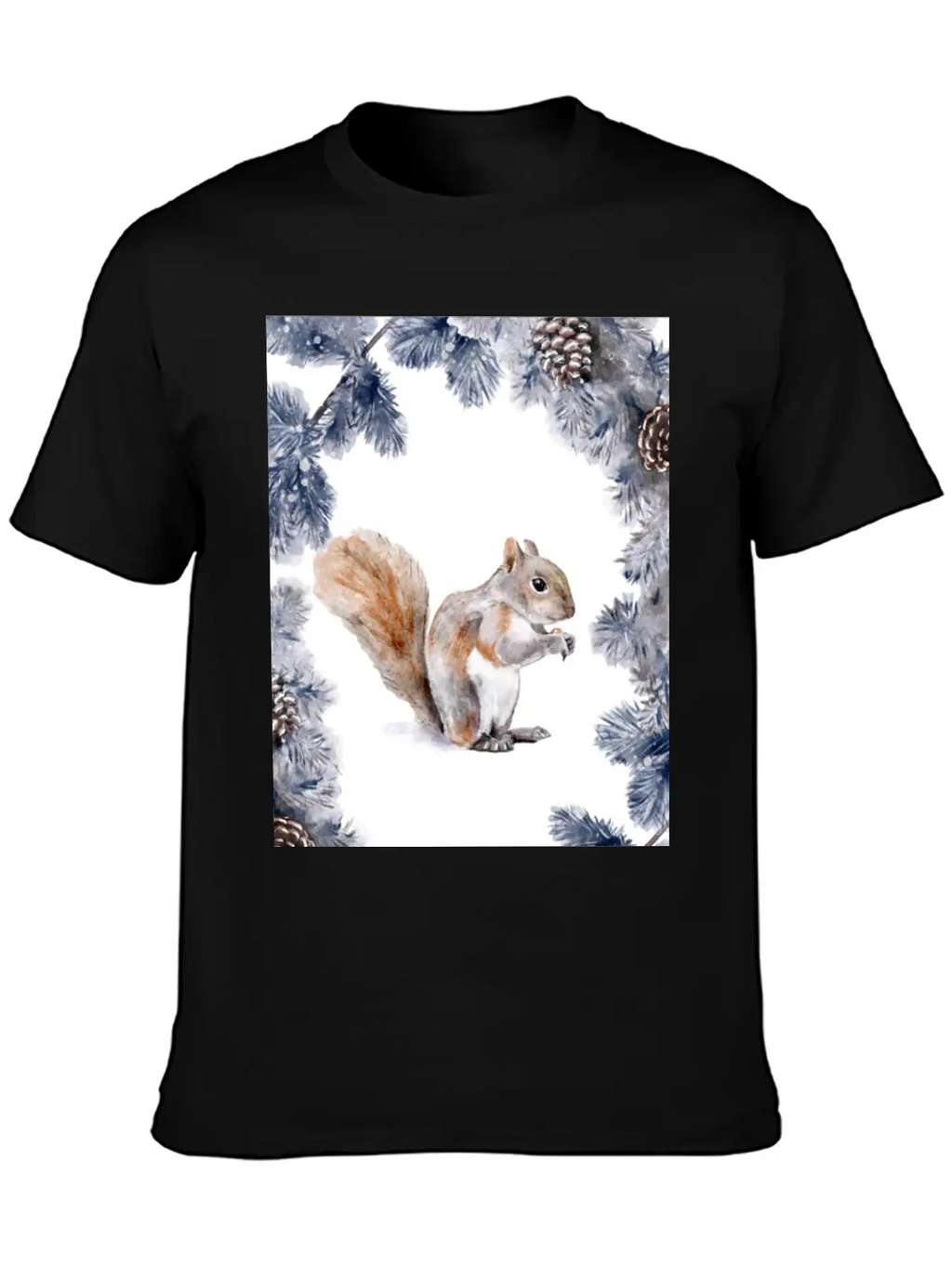 Squirrel In Winter Unisex Casual T-Shirt – Clean Design For Daily Comfort