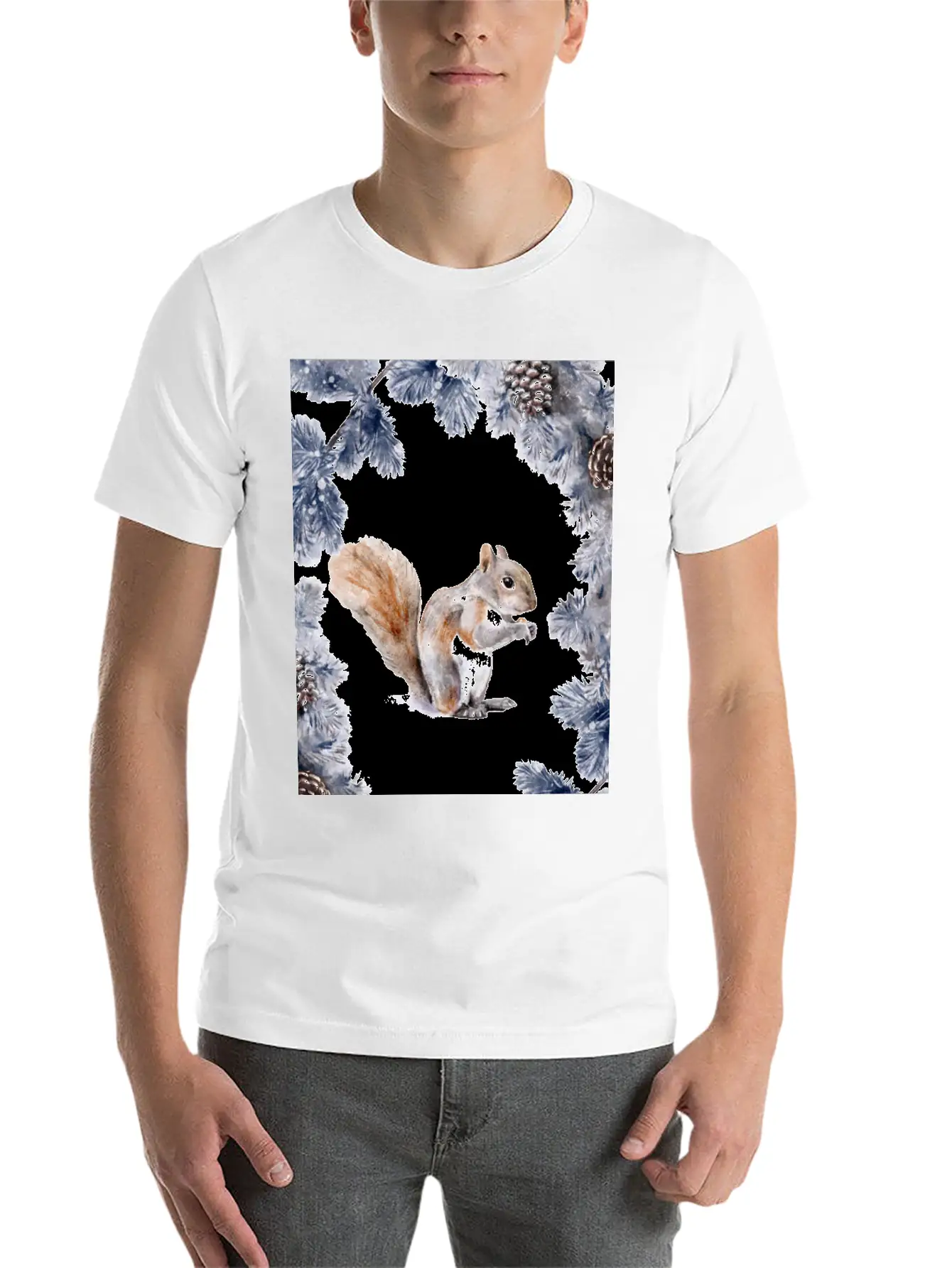 Squirrel In Winter Unisex Casual T-Shirt – Clean Design For Daily Comfort