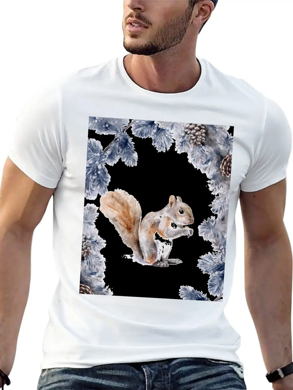 Squirrel In Winter Unisex Casual T-Shirt – Clean Design For Daily Comfort