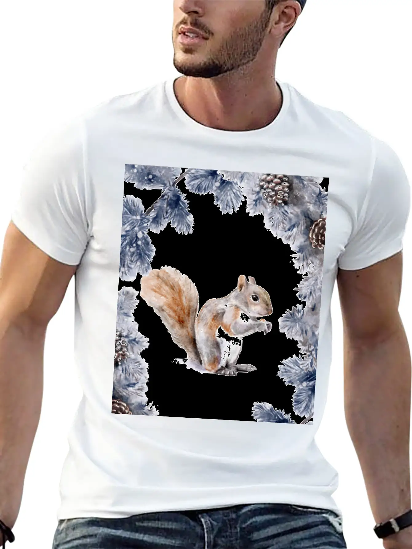 Squirrel In Winter Unisex Casual T-Shirt – Clean Design For Daily Comfort