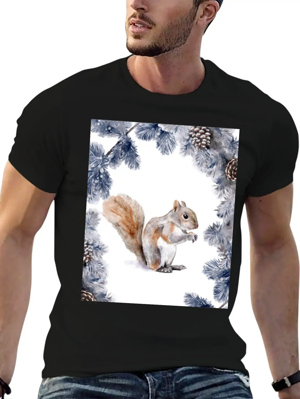Squirrel In Winter Unisex Casual T-Shirt – Clean Design For Daily Comfort