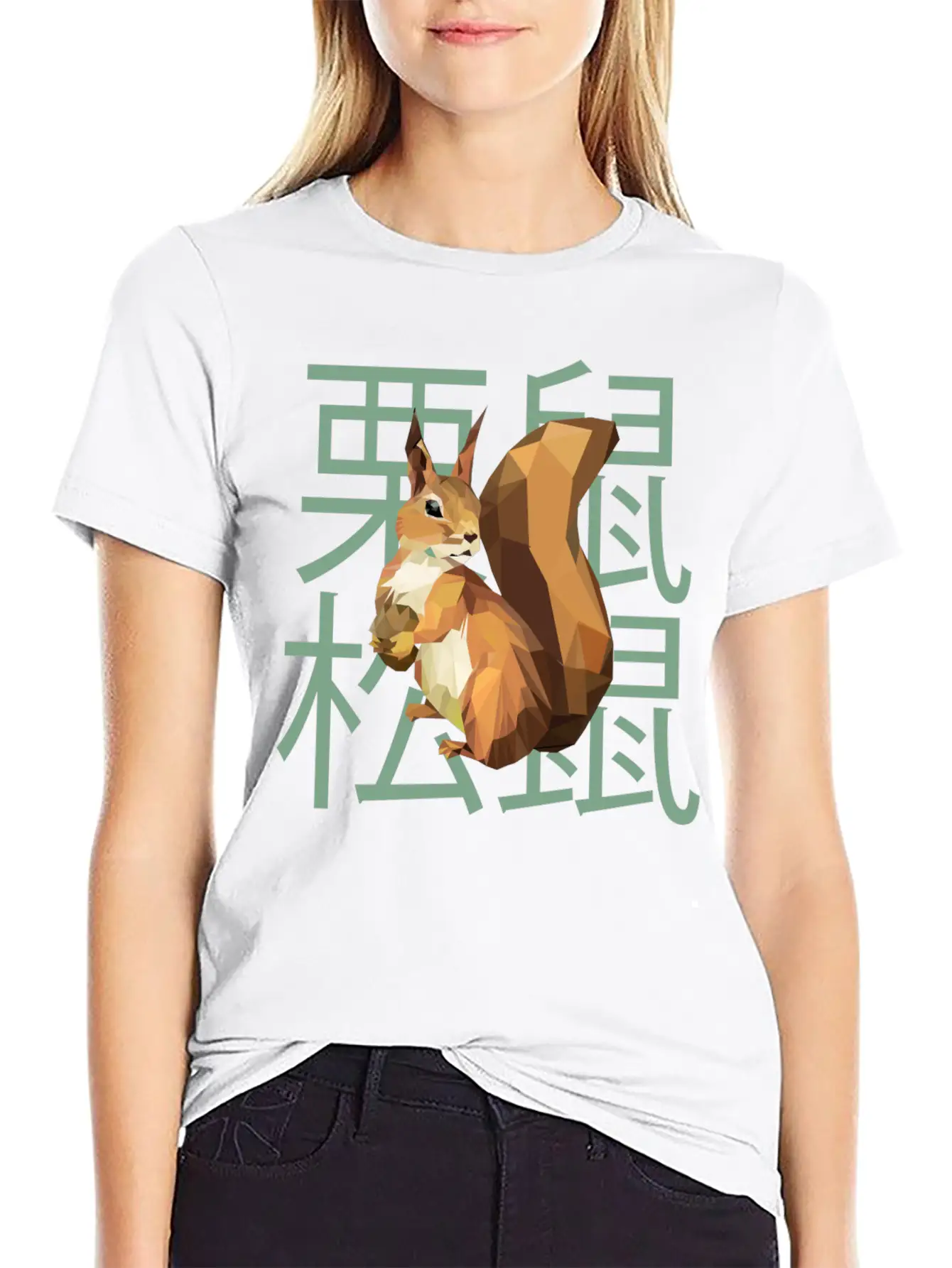 Squirrel, Low Poly, Japanese, Chinese Essential Cotton Tee For Daily Outfits – Unisex Style