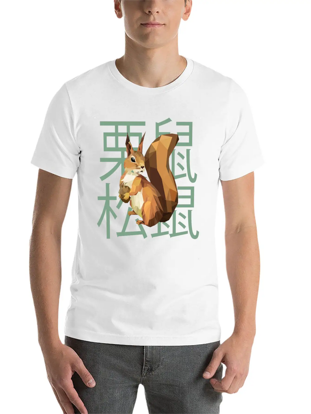 Squirrel, Low Poly, Japanese, Chinese Essential Cotton Tee For Daily Outfits – Unisex Style