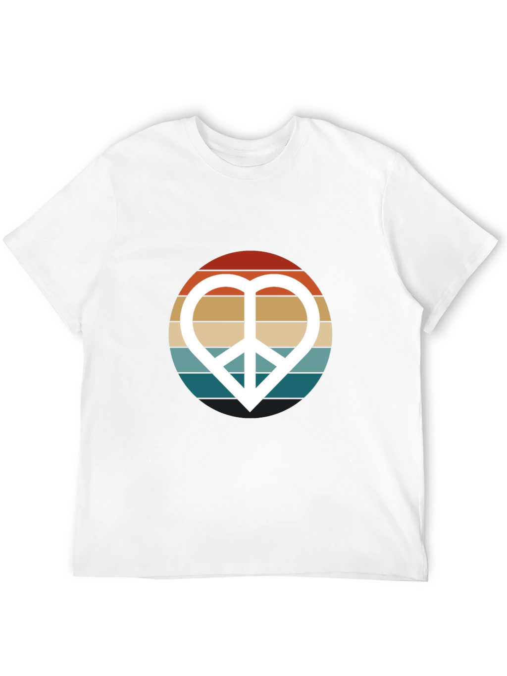 Retro Peace Sign Heart Graphic T-Shirt