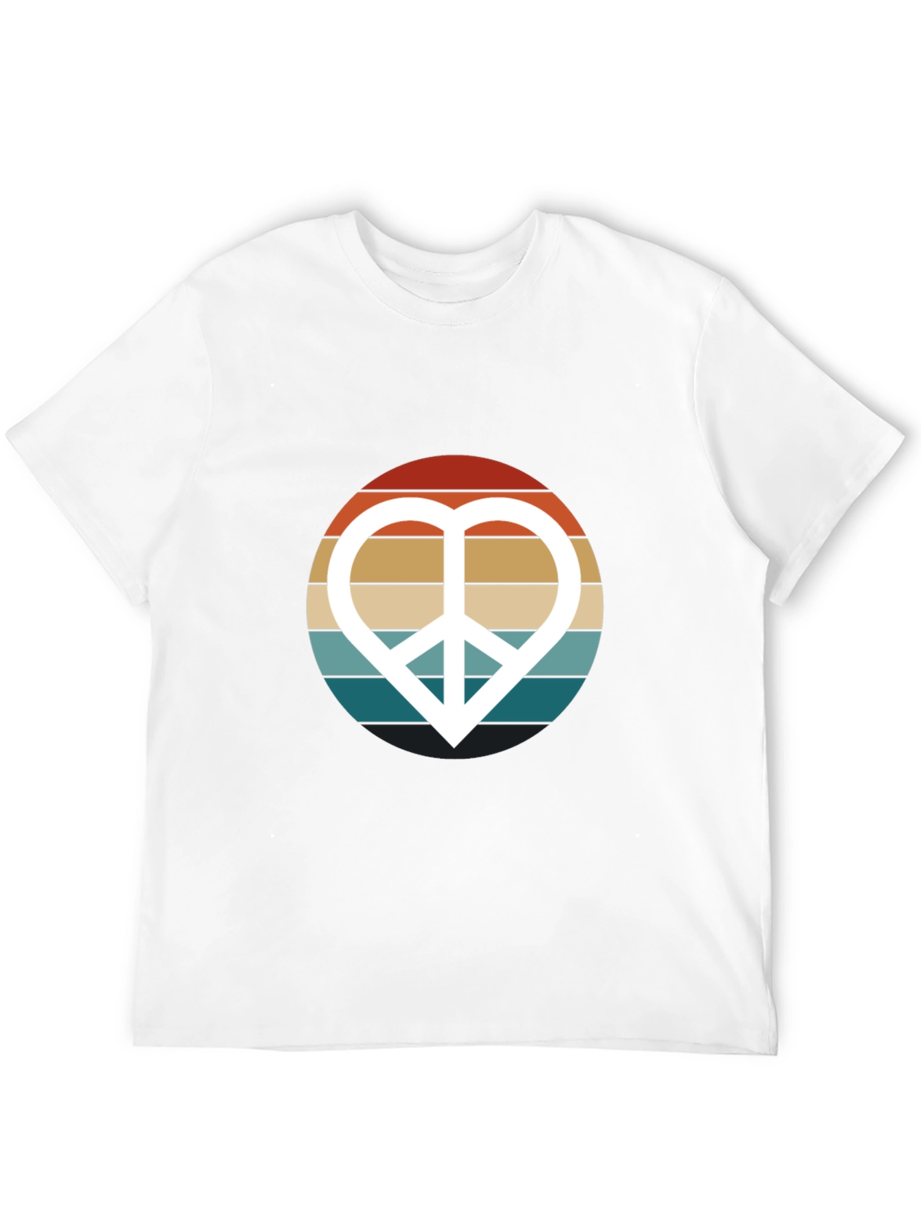 Retro Peace Sign Heart Graphic T-Shirt