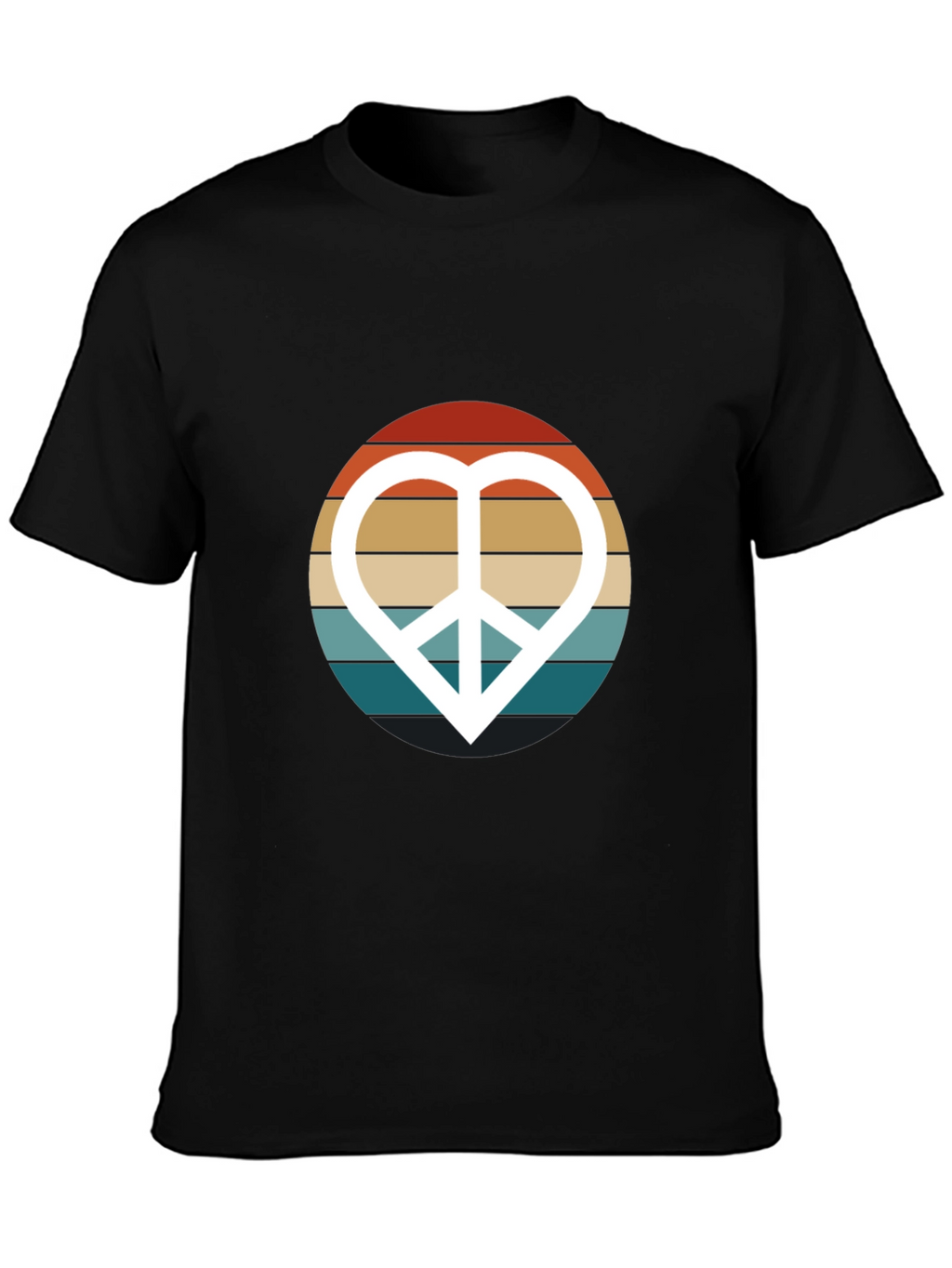 Retro Peace Sign Heart Graphic T-Shirt