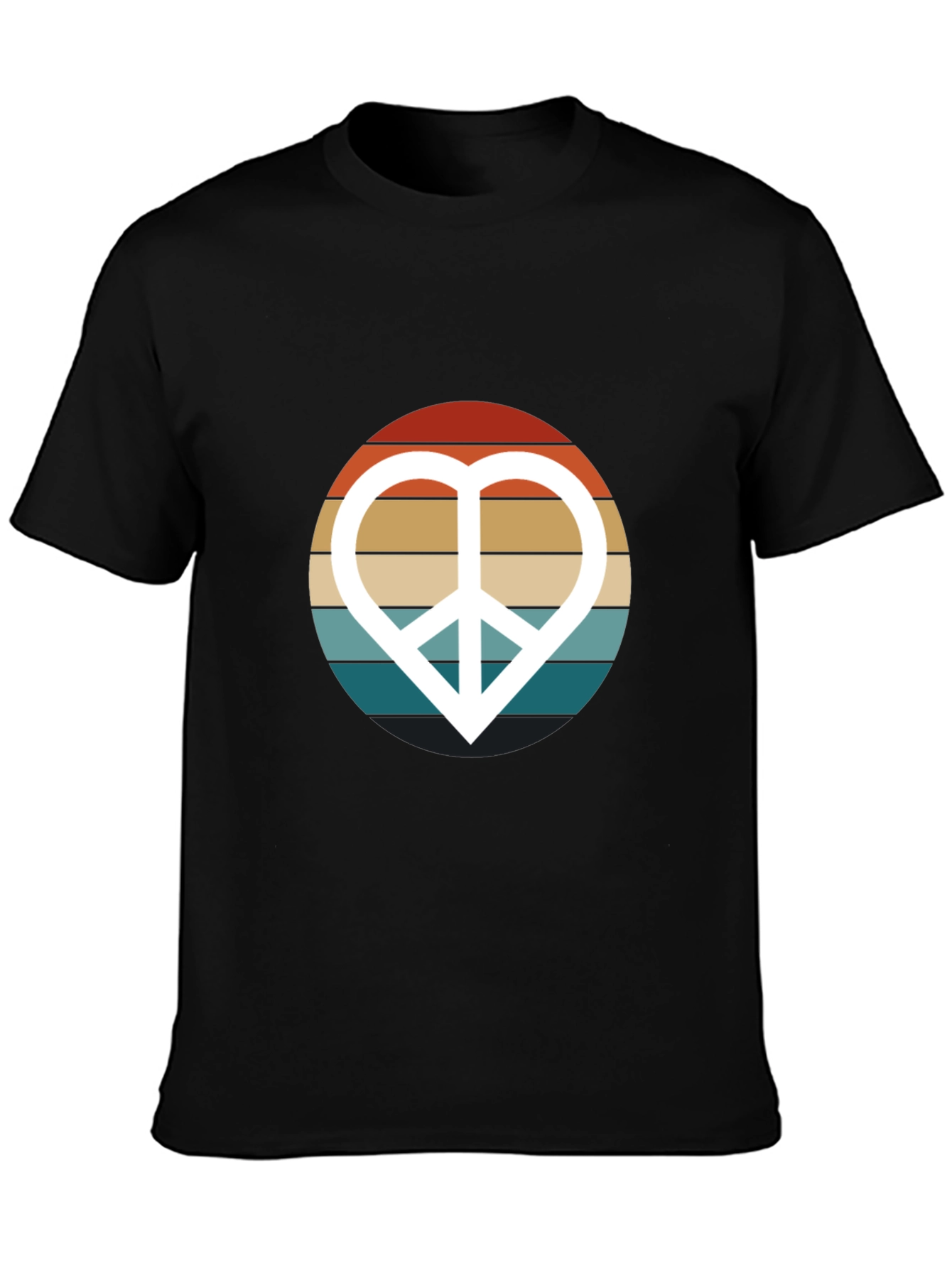 Retro Peace Sign Heart Graphic T-Shirt