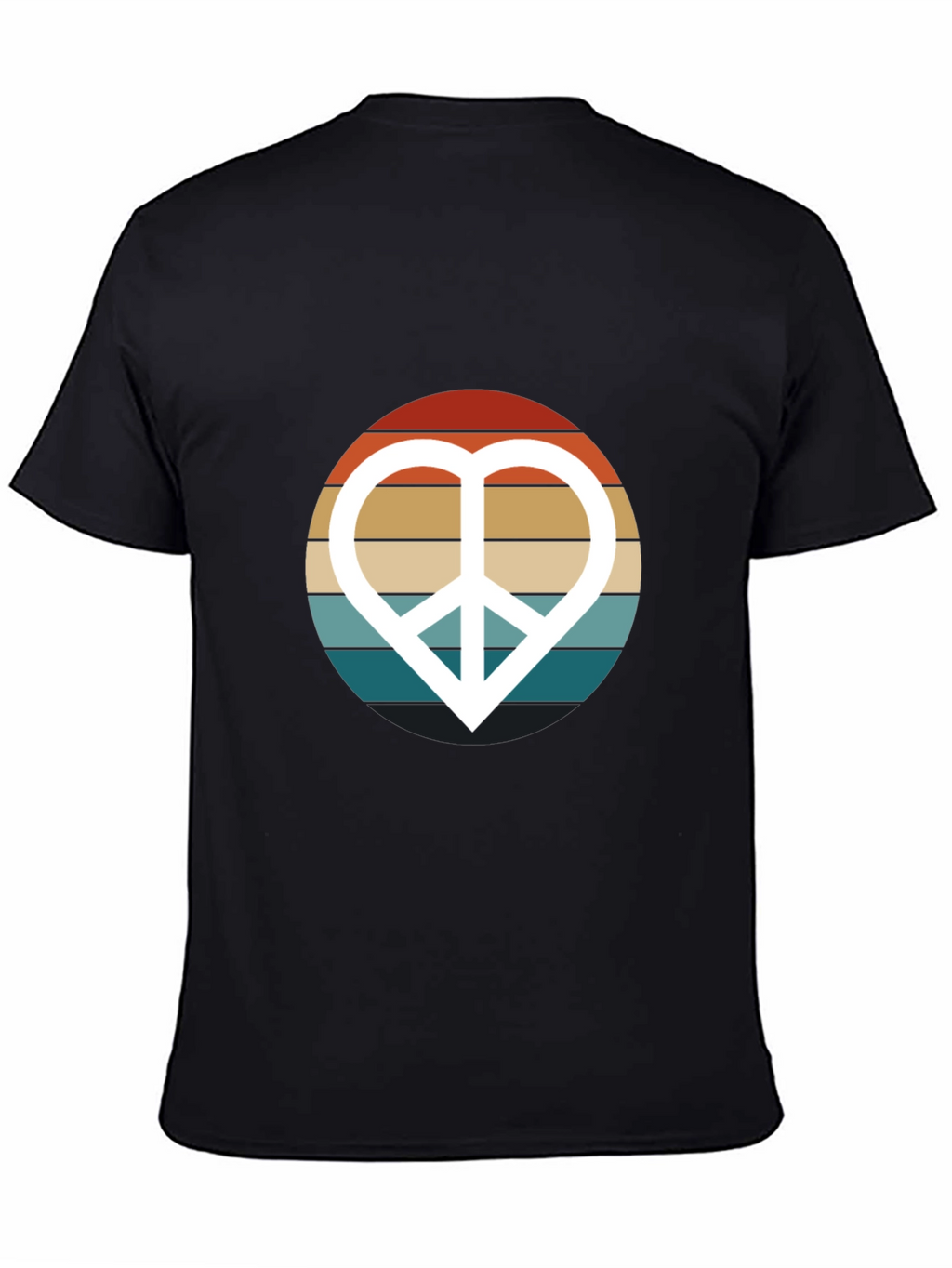 Retro Peace Sign Heart Graphic T-Shirt
