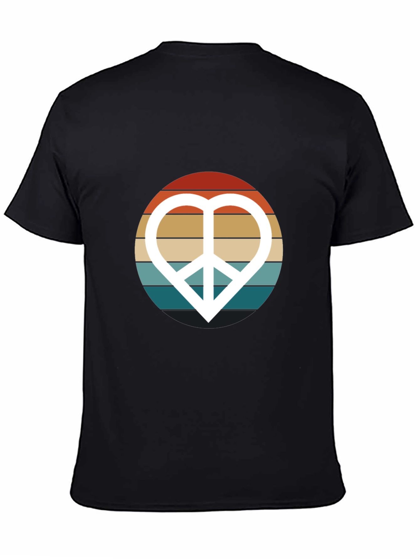 Retro Peace Sign Heart Graphic T-Shirt