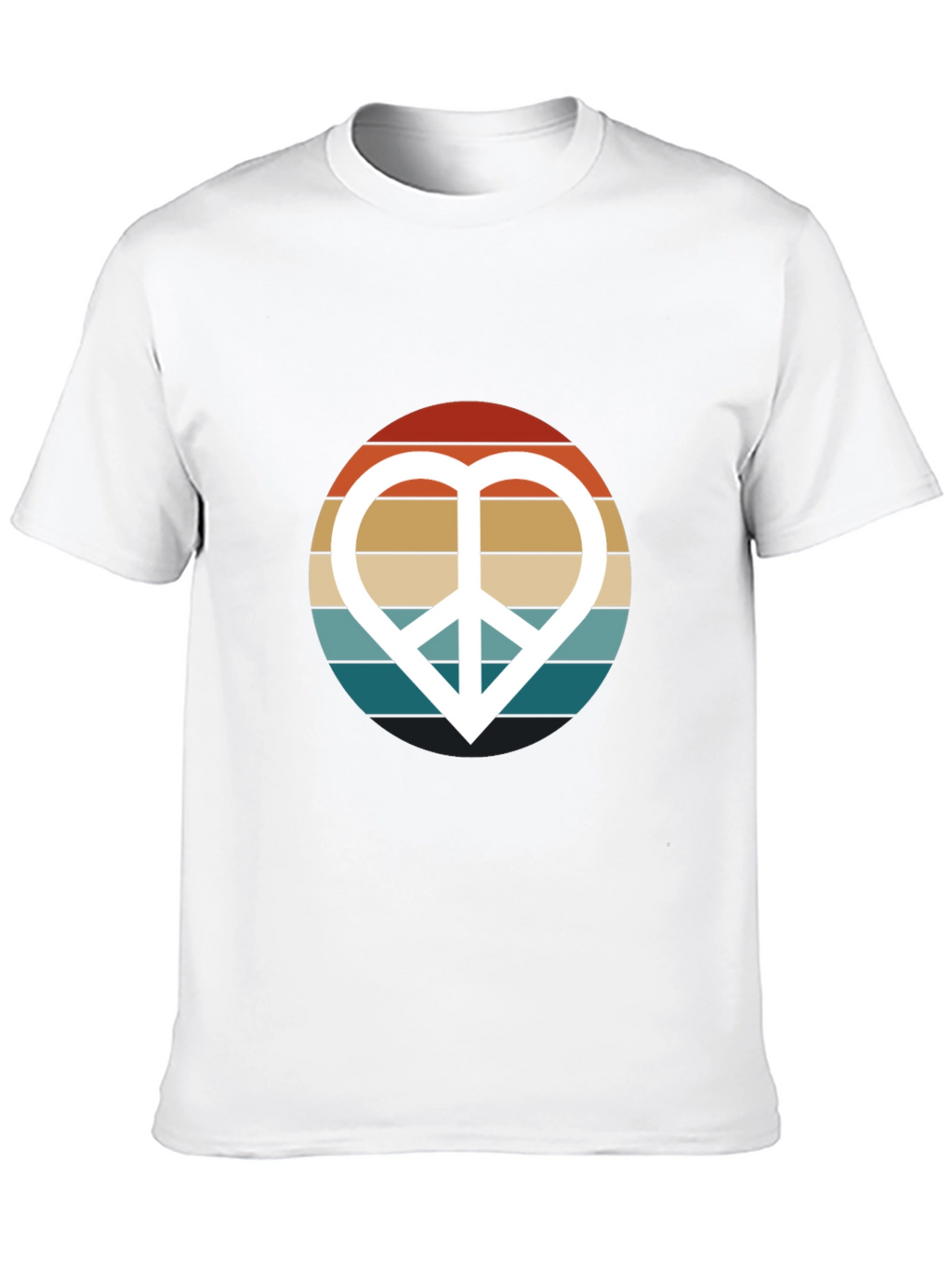 Retro Peace Sign Heart Graphic T-Shirt