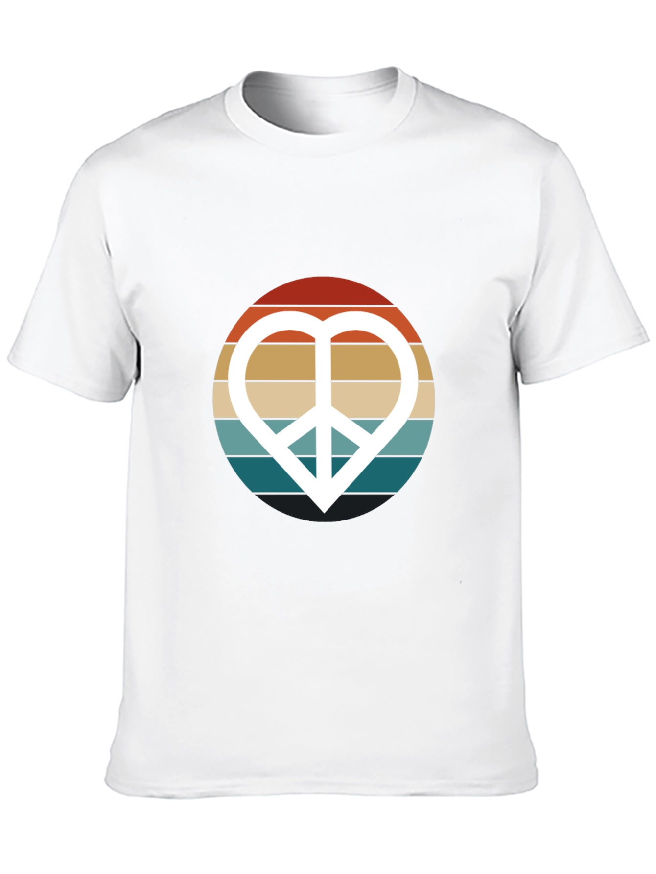 Retro Peace Sign Heart Graphic T-Shirt