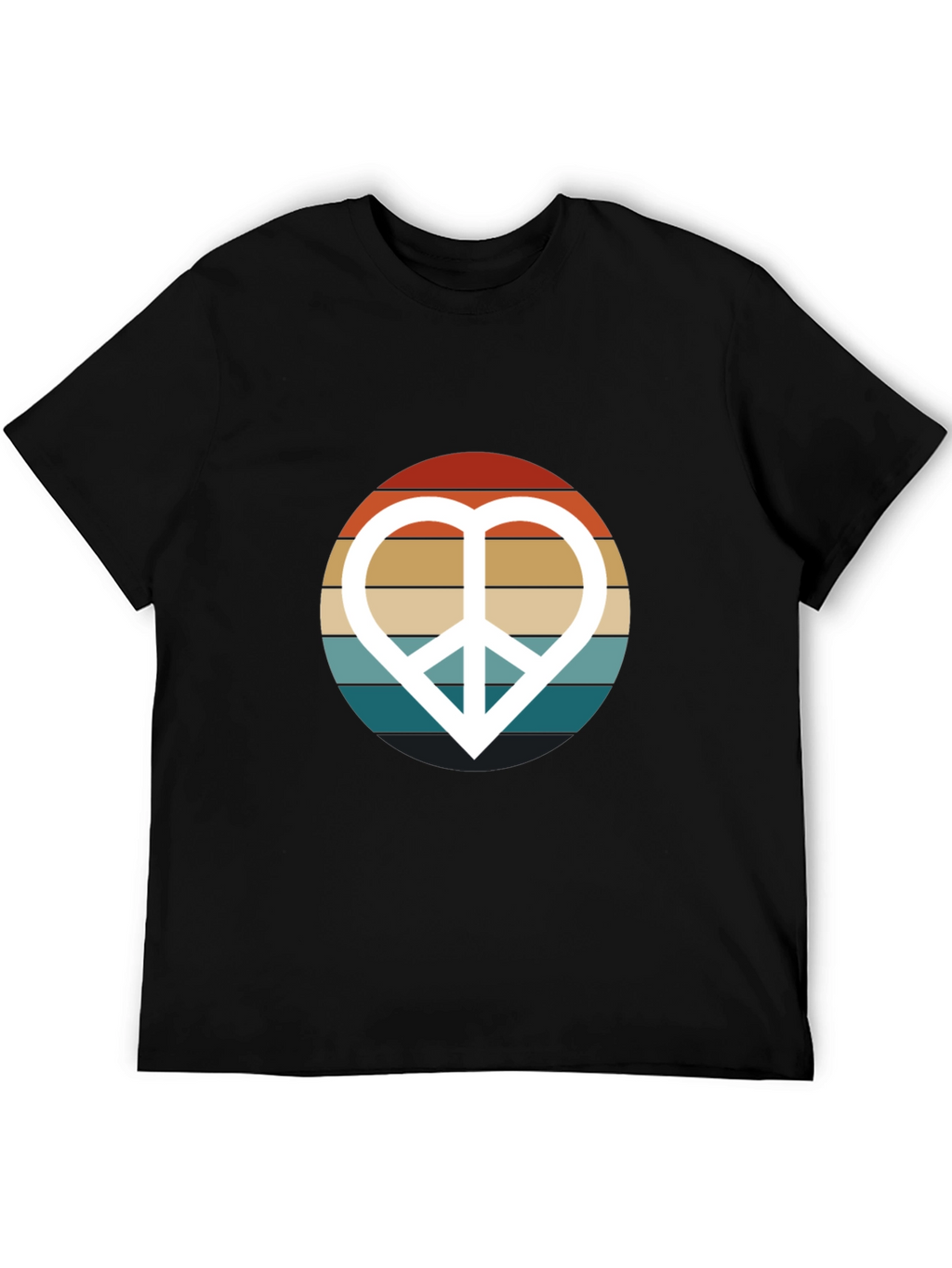 Retro Peace Sign Heart Graphic T-Shirt