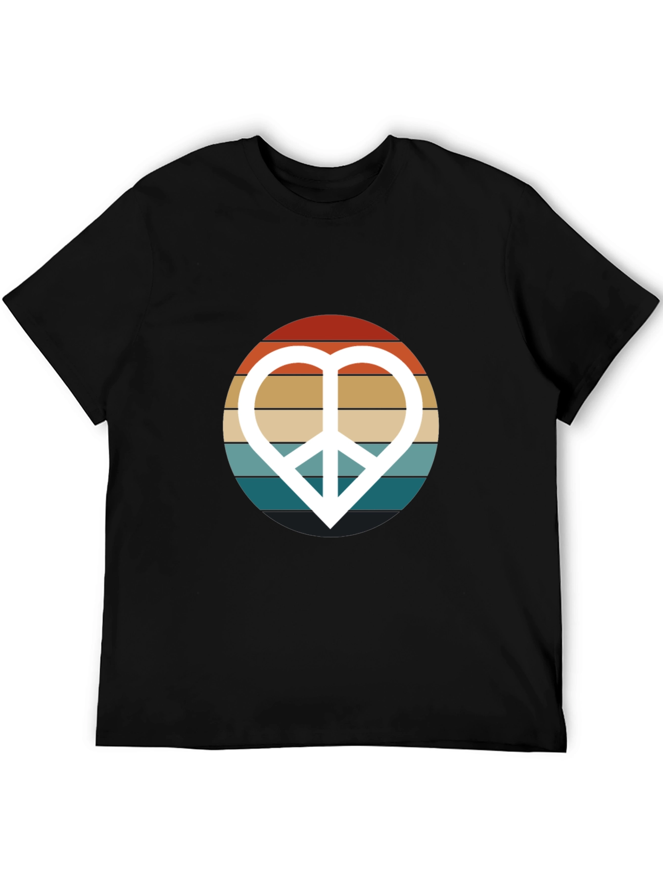 Retro Peace Sign Heart Graphic T-Shirt
