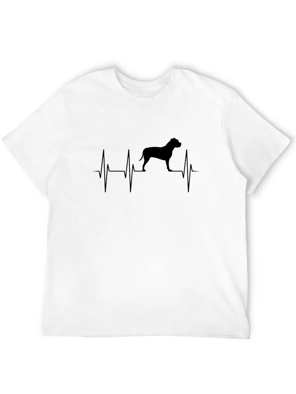 Staffordshire Terrier Fighting Dog Heartbeat Gift Essential Cotton Tee For Daily Outfits – Unisex Style