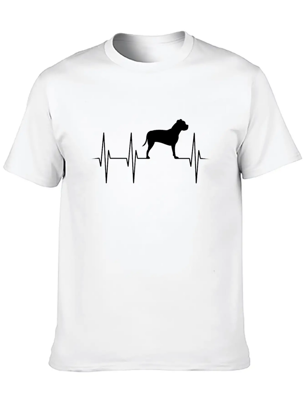 Staffordshire Terrier Fighting Dog Heartbeat Gift Essential Cotton Tee For Daily Outfits – Unisex Style