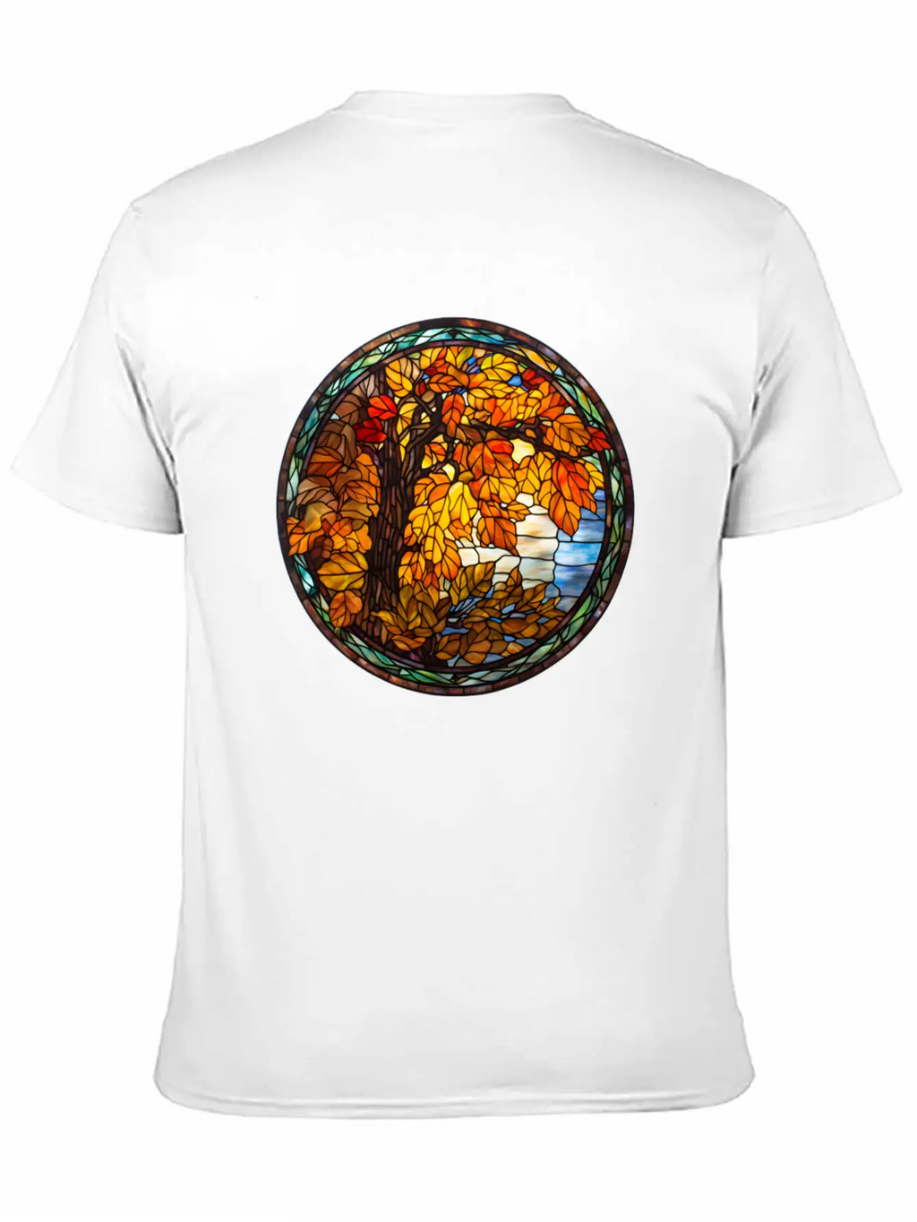 Stained-Glass-Fall-Pumpkin Unisex Casual T-Shirt – Clean Design For Daily Comfort