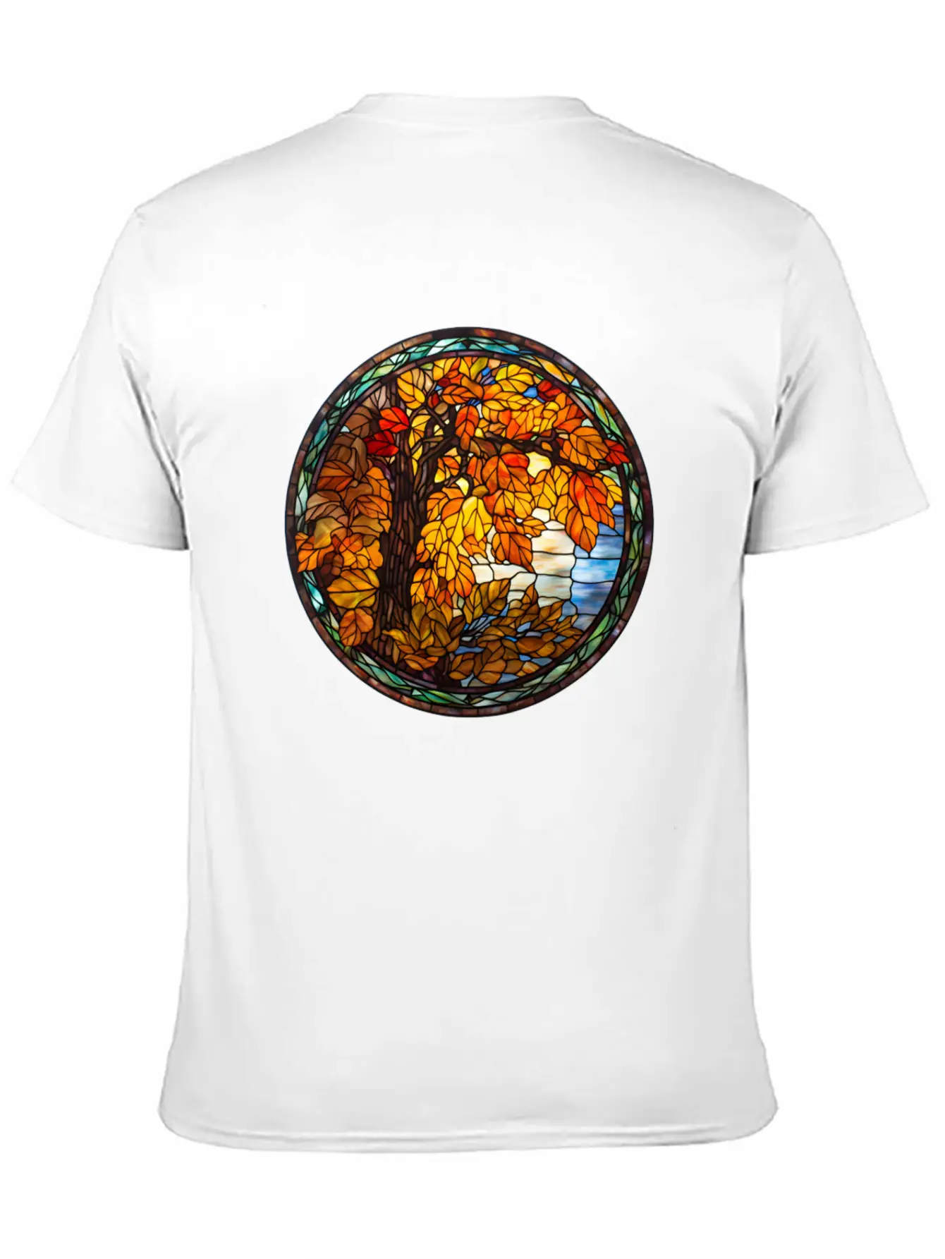 Stained-Glass-Fall-Pumpkin Unisex Casual T-Shirt – Clean Design For Daily Comfort