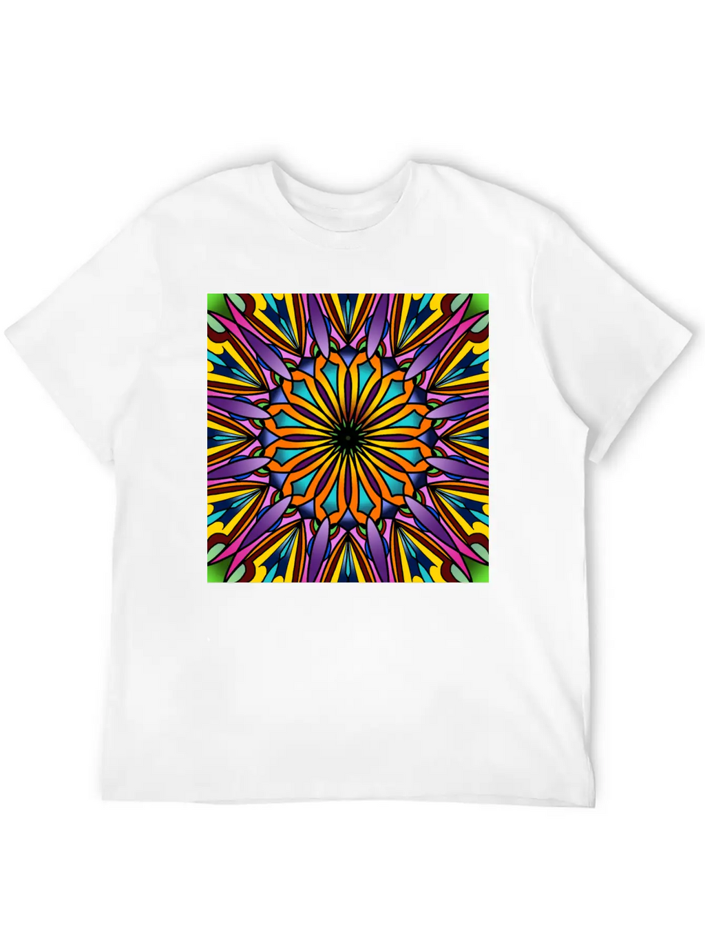 Stained Glass - Purple Breathable Soft Cotton T-Shirt – Timeless Casual Look
