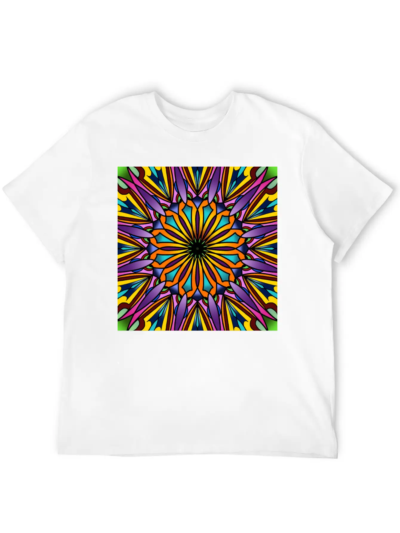 Stained Glass - Purple Breathable Soft Cotton T-Shirt – Timeless Casual Look