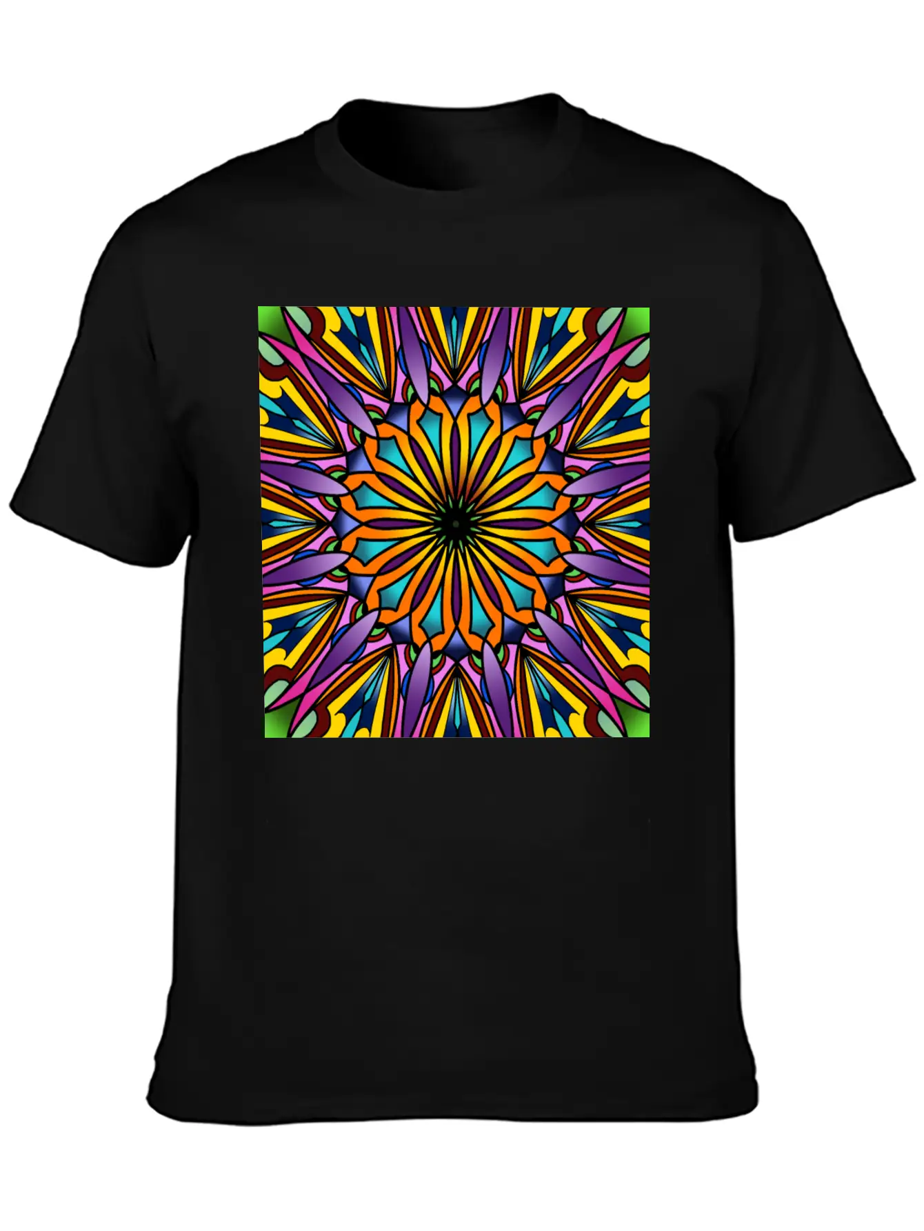 Stained Glass - Purple Breathable Soft Cotton T-Shirt – Timeless Casual Look