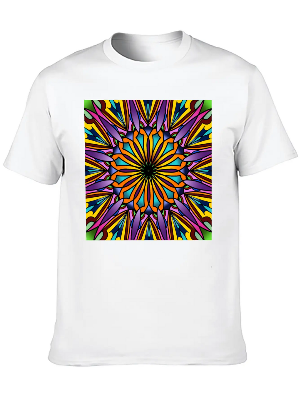 Stained Glass - Purple Breathable Soft Cotton T-Shirt – Timeless Casual Look