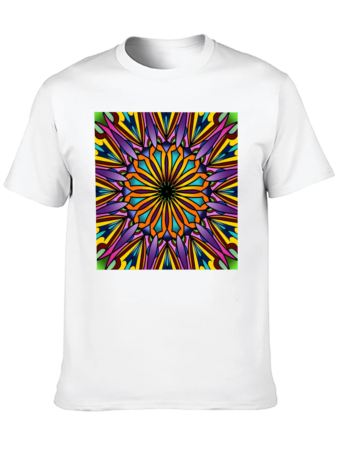 Stained Glass - Purple Breathable Soft Cotton T-Shirt – Timeless Casual Look