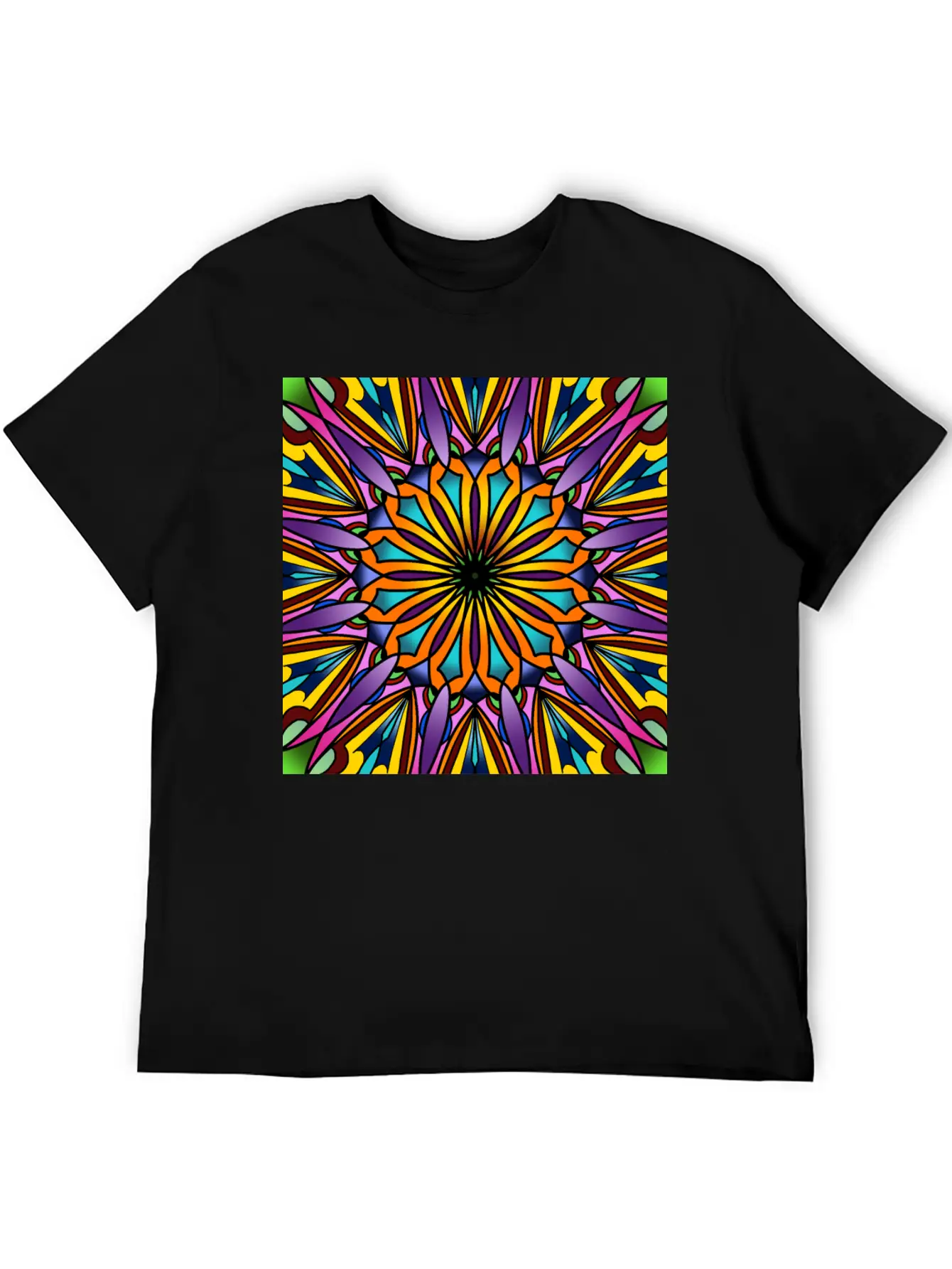 Stained Glass - Purple Breathable Soft Cotton T-Shirt – Timeless Casual Look