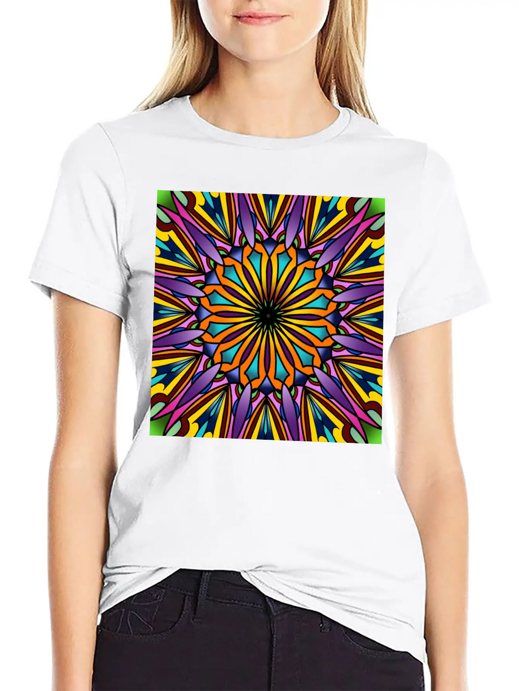 Stained Glass - Purple Breathable Soft Cotton T-Shirt – Timeless Casual Look