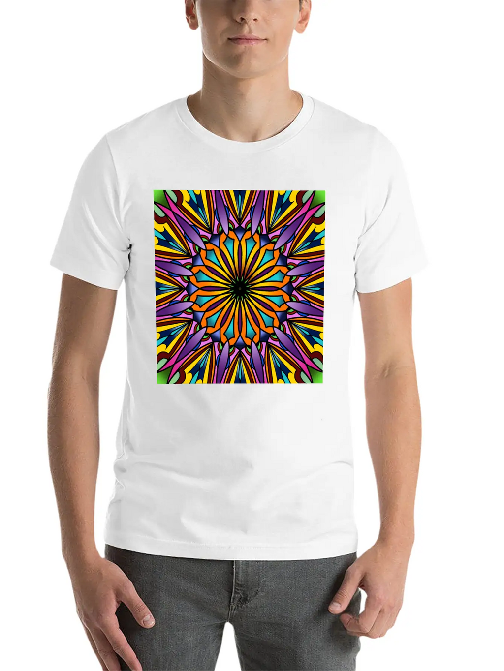 Stained Glass - Purple Breathable Soft Cotton T-Shirt – Timeless Casual Look