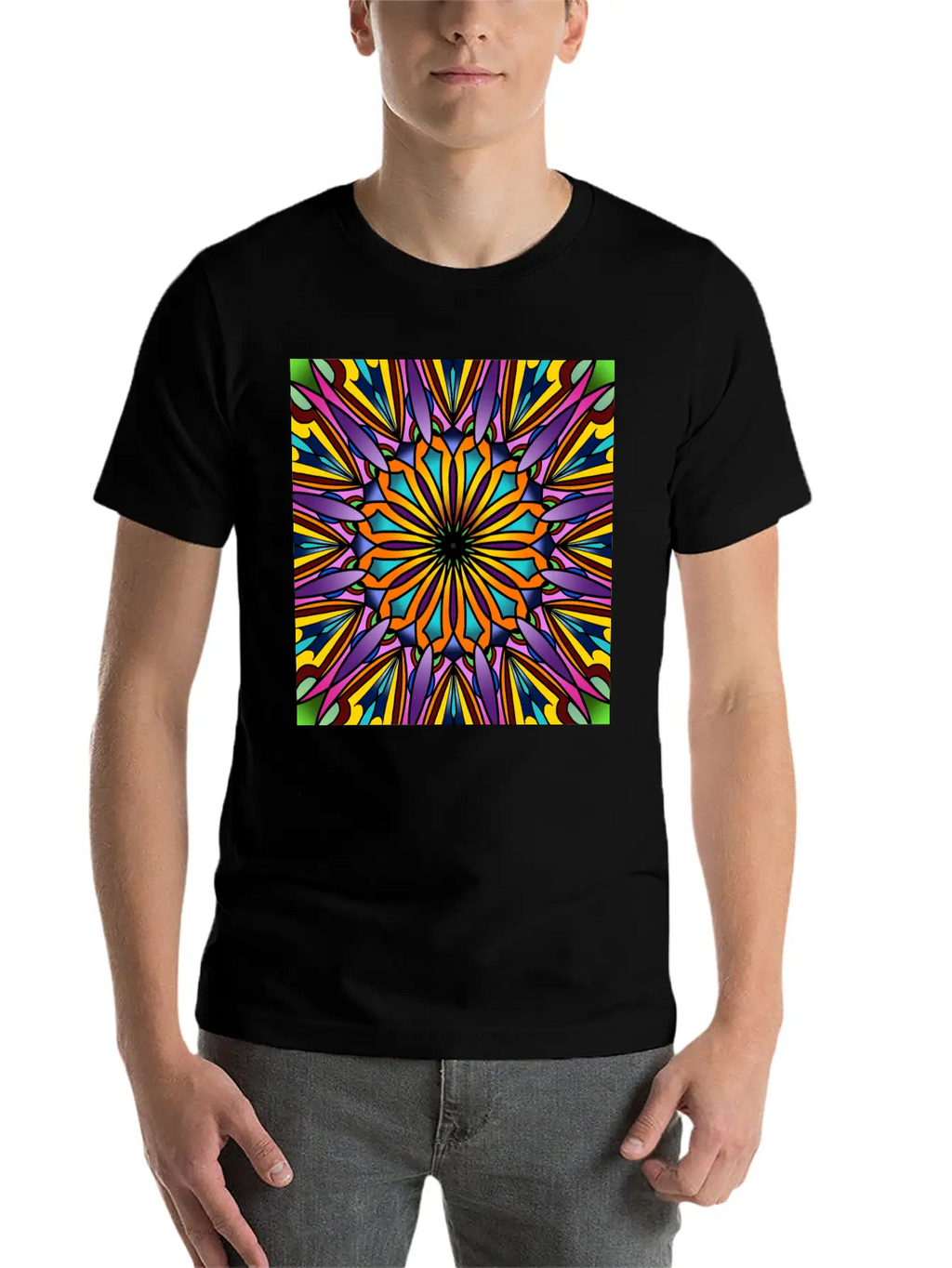 Stained Glass - Purple Breathable Soft Cotton T-Shirt – Timeless Casual Look