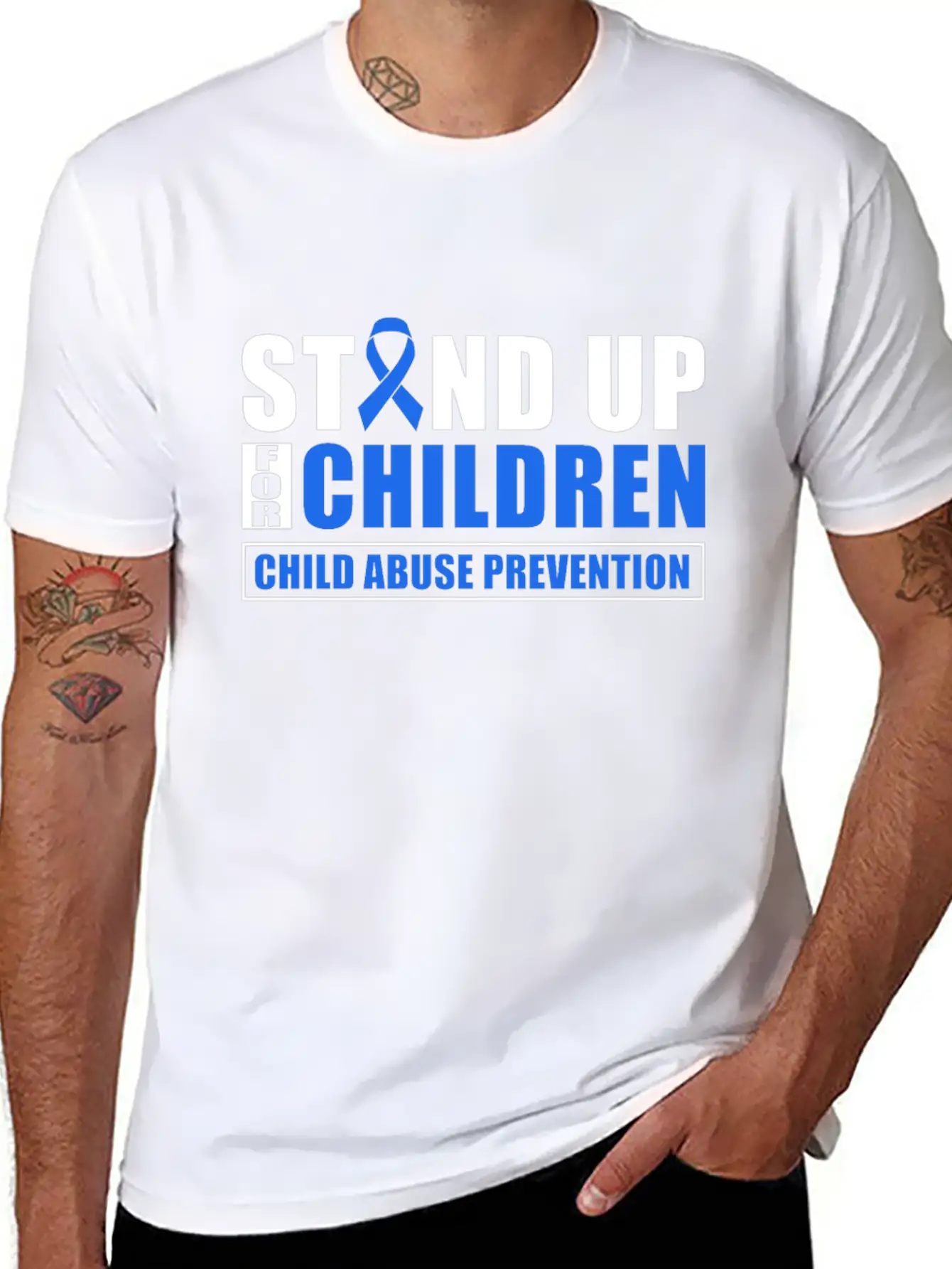 Stand Up For Children - Child Abuse Prevention Unisex Casual T-Shirt – Clean Design For Daily Comfort