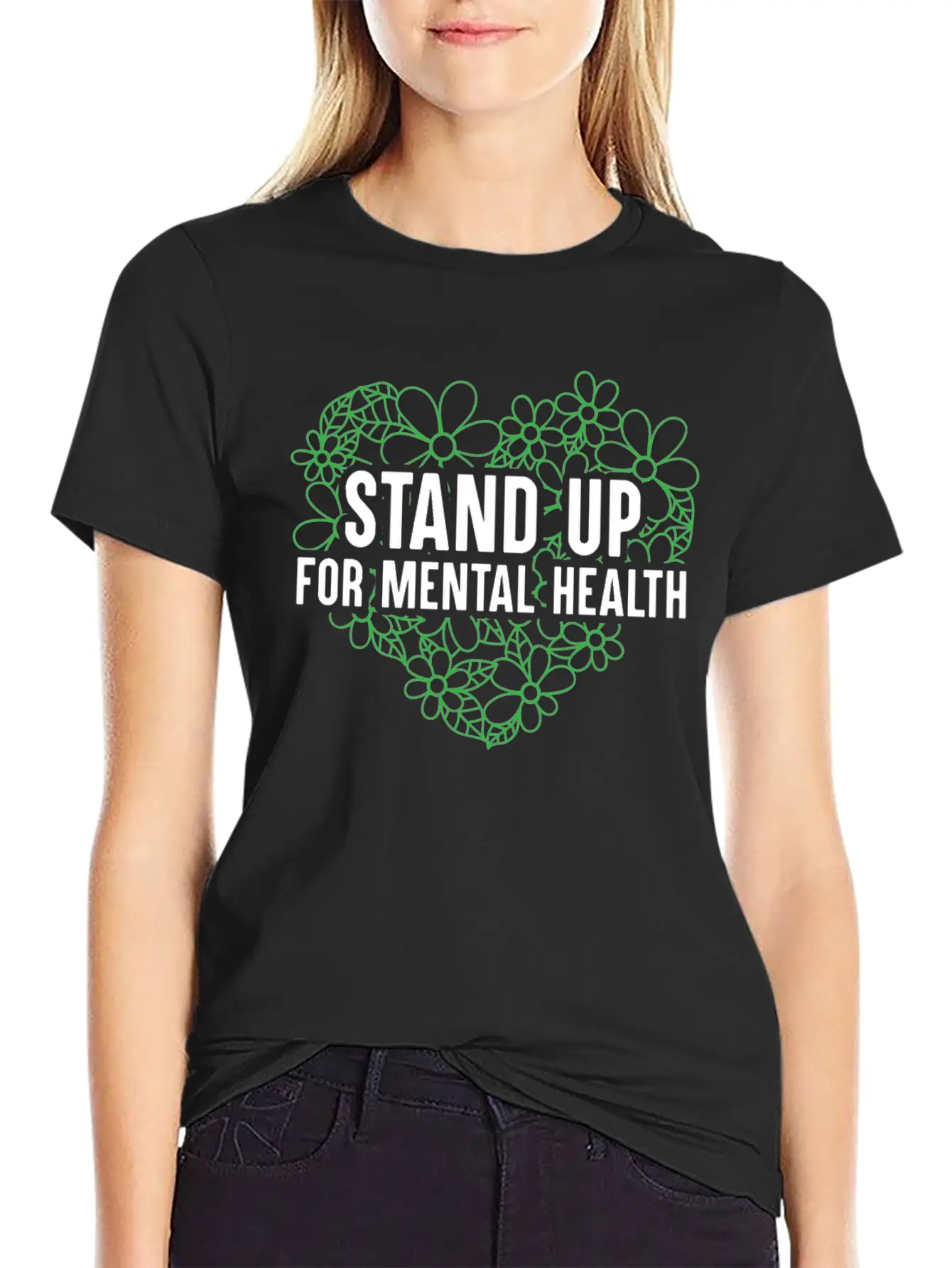 Stand Up For Mental Health Support End The Stigma Unisex Casual T-Shirt – Clean Design For Daily Comfort