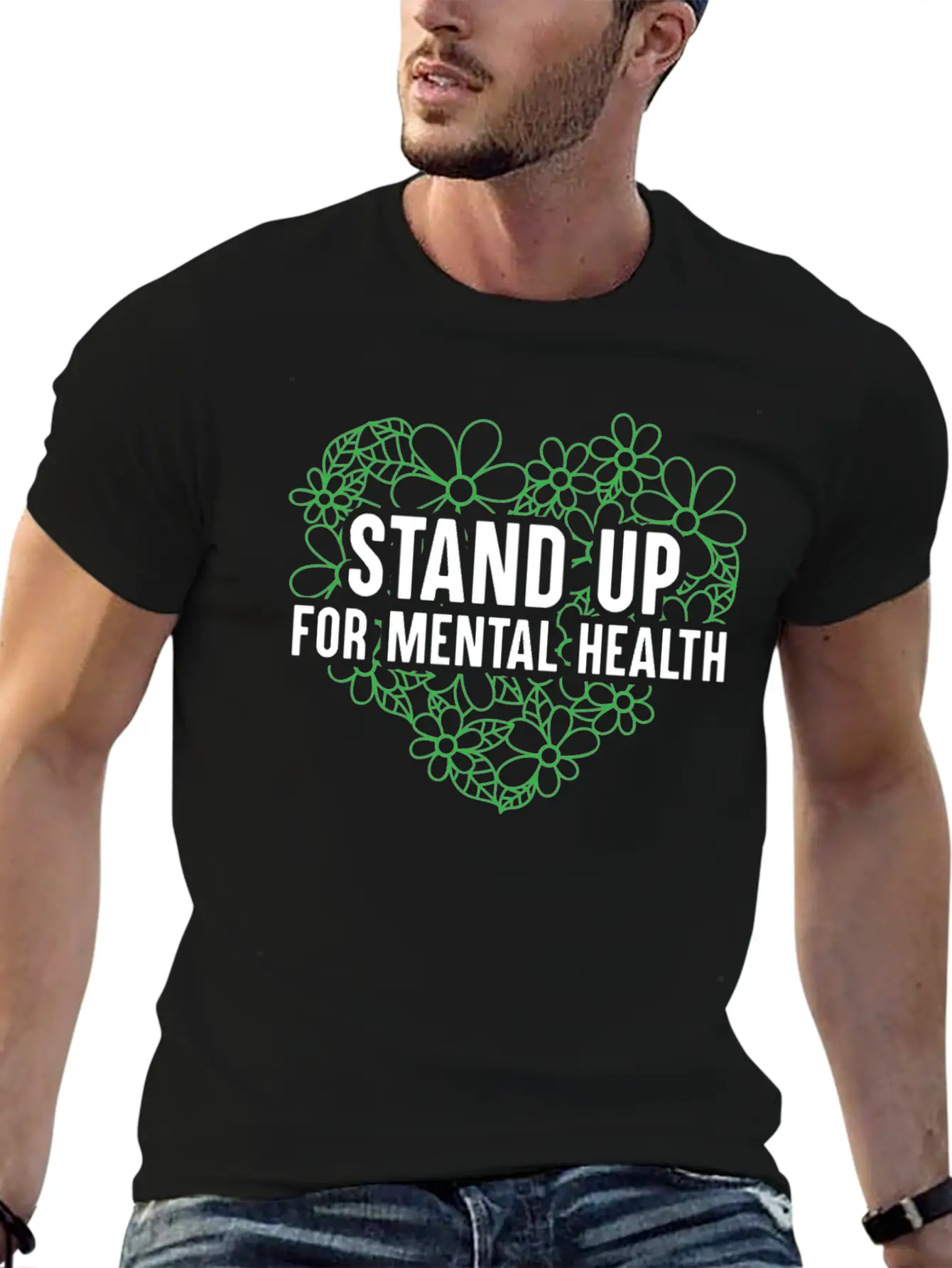 Stand Up For Mental Health Support End The Stigma Unisex Casual T-Shirt – Clean Design For Daily Comfort