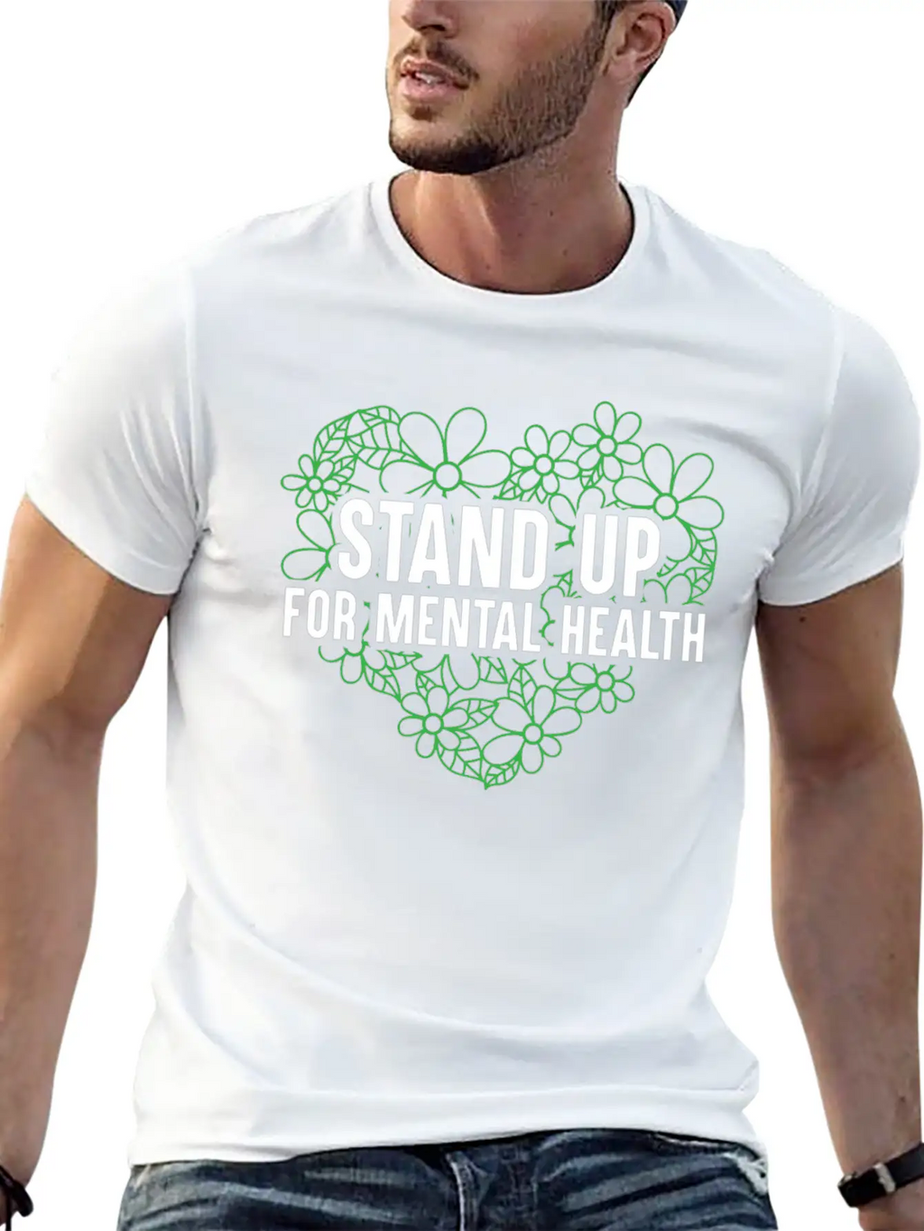 Stand Up For Mental Health Support End The Stigma Unisex Casual T-Shirt – Clean Design For Daily Comfort