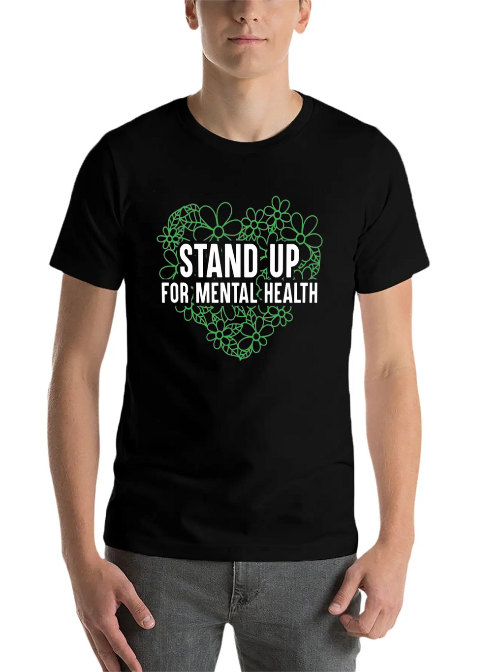 Stand Up For Mental Health Support End The Stigma Unisex Casual T-Shirt – Clean Design For Daily Comfort