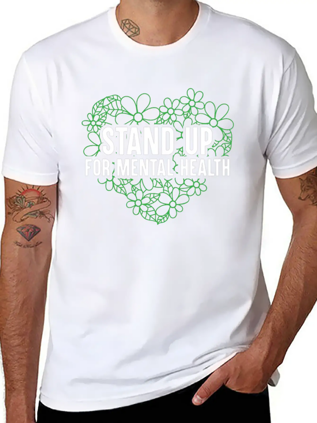 Stand Up For Mental Health Support End The Stigma Unisex Casual T-Shirt – Clean Design For Daily Comfort