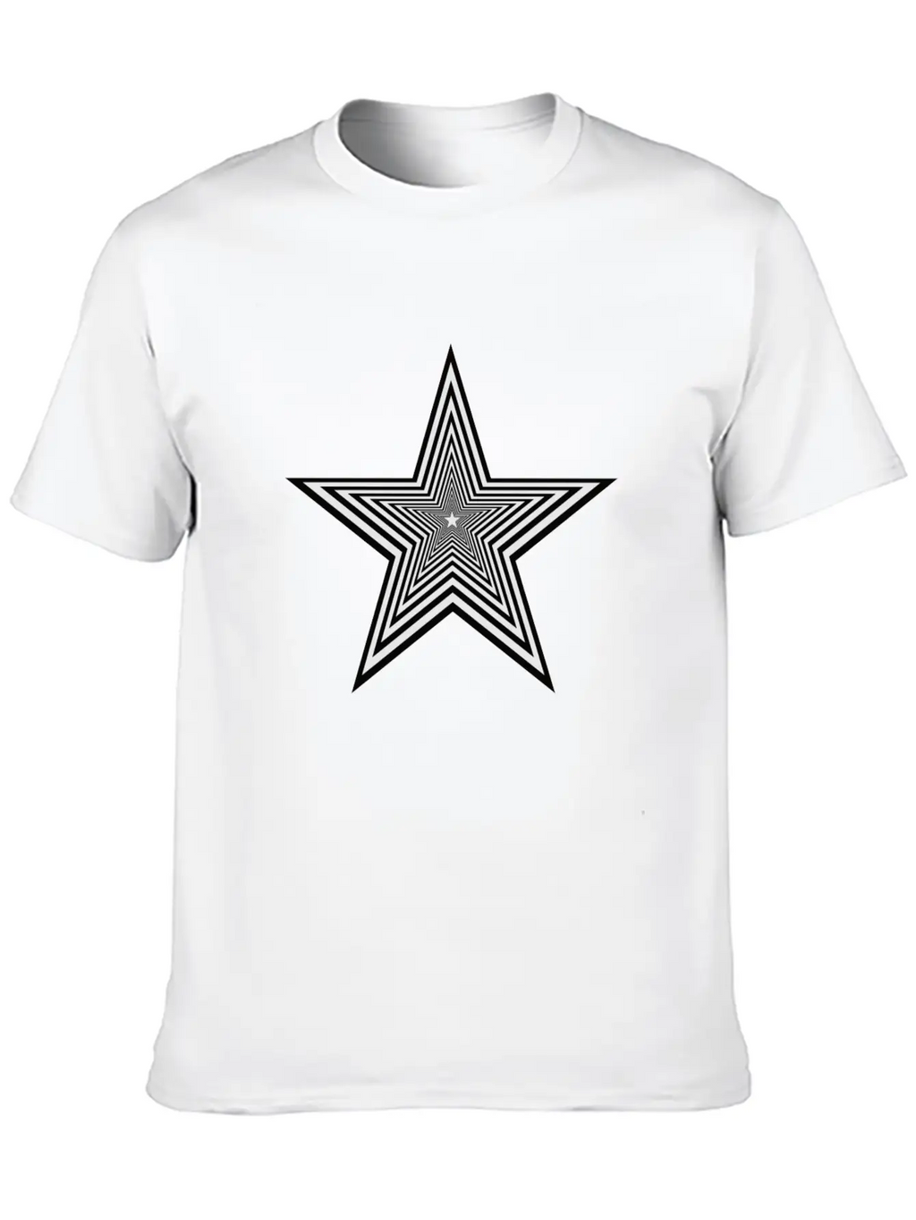 Star Black & White Unisex Casual T-Shirt – Clean Design For Daily Comfort