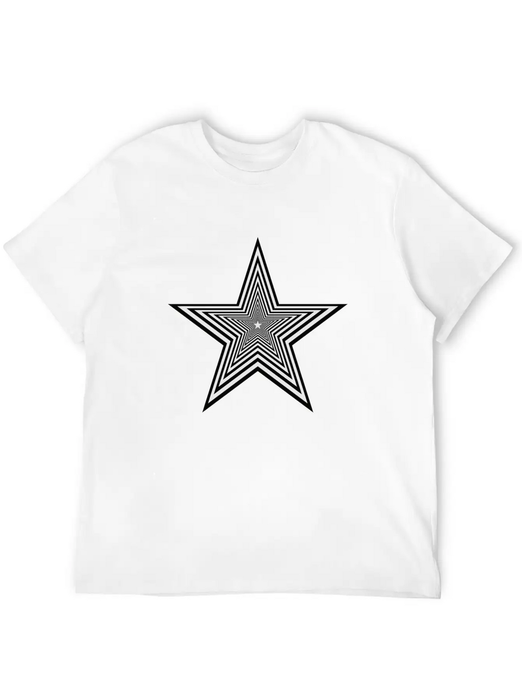 Star Black & White Unisex Casual T-Shirt – Clean Design For Daily Comfort