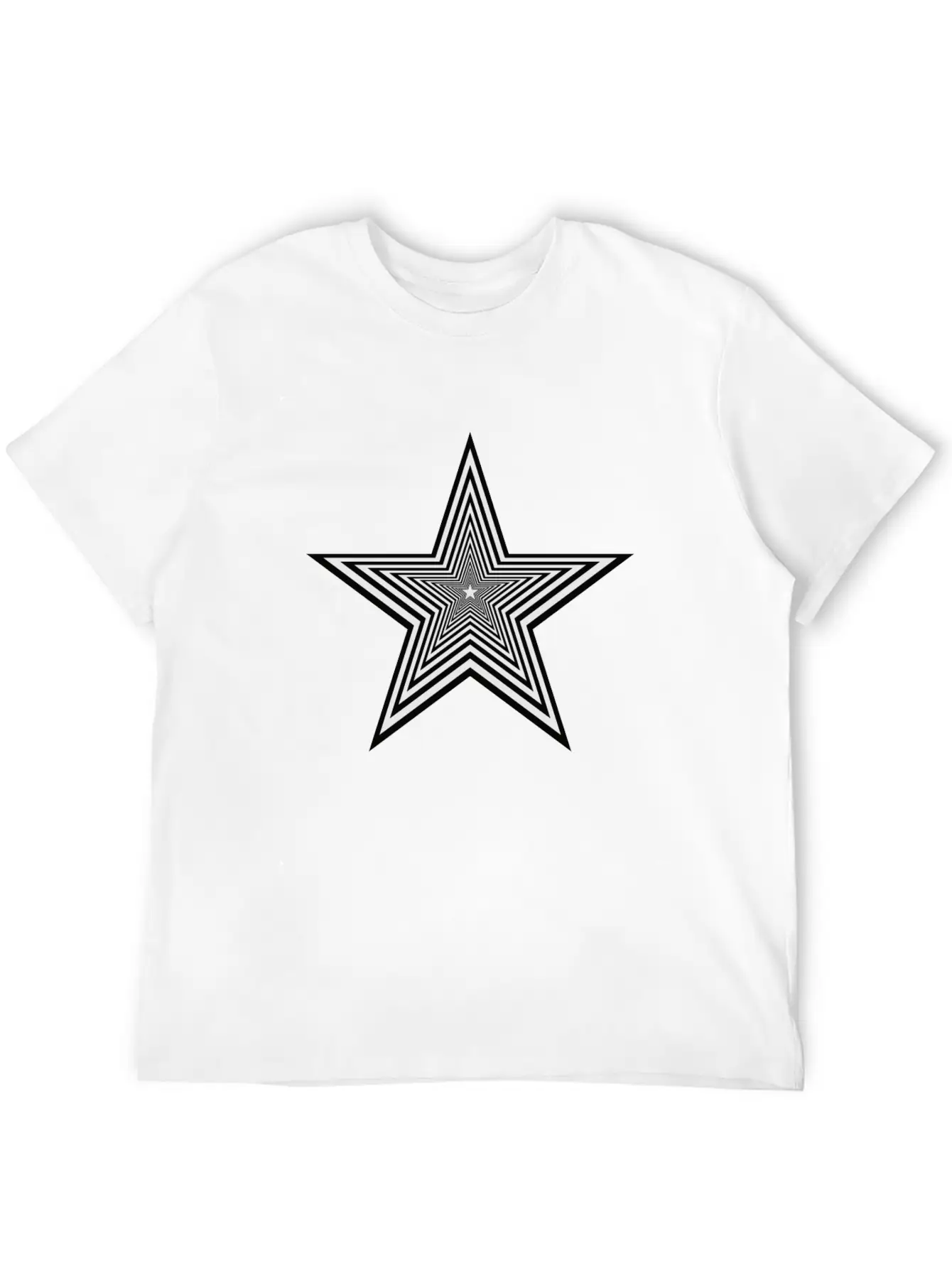 Star Black & White Unisex Casual T-Shirt – Clean Design For Daily Comfort