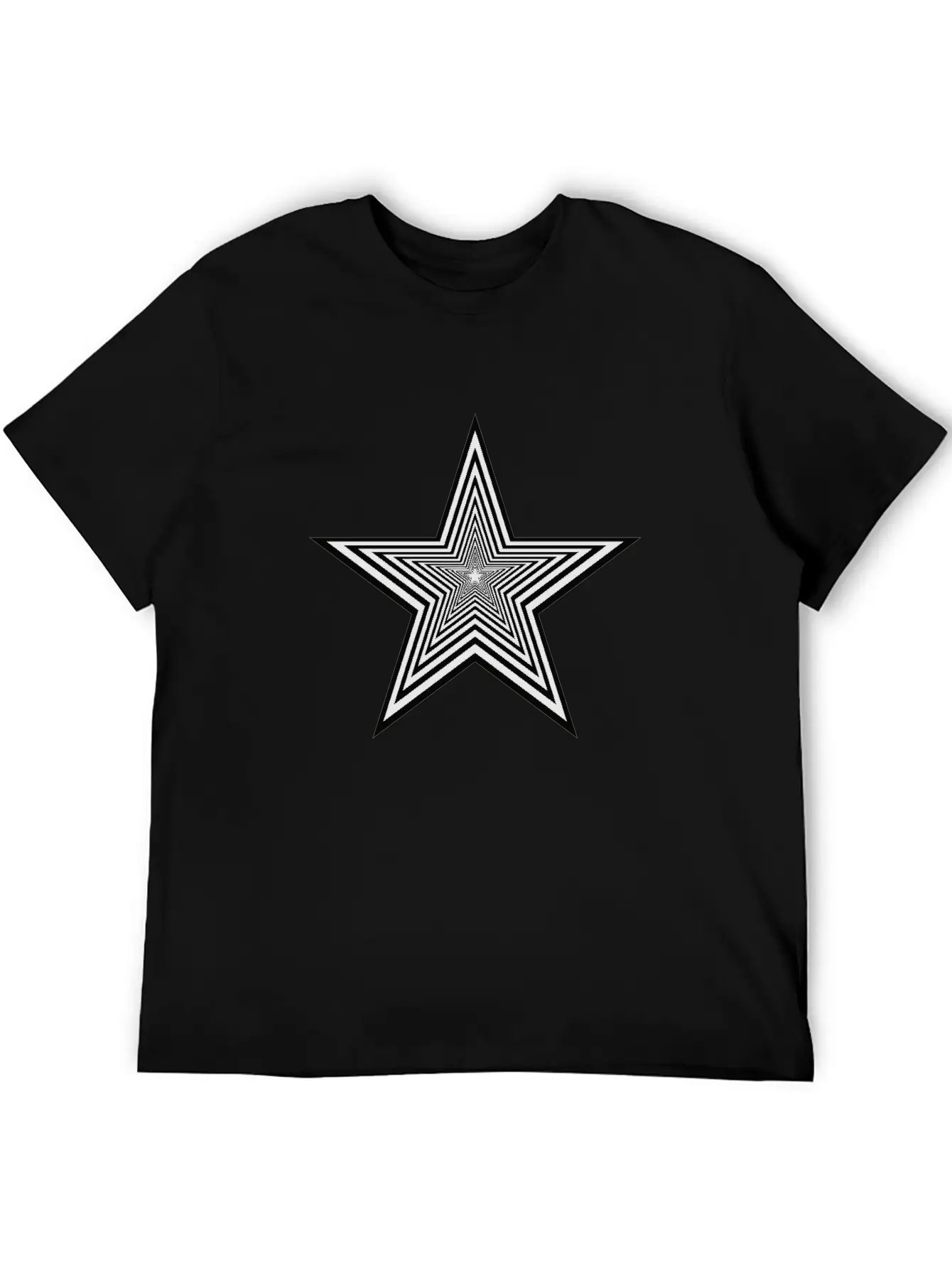 Star Black & White Unisex Casual T-Shirt – Clean Design For Daily Comfort