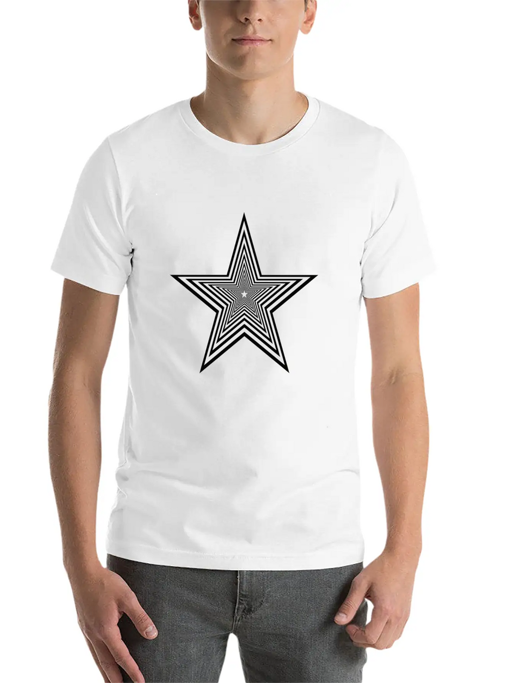 Star Black & White Unisex Casual T-Shirt – Clean Design For Daily Comfort