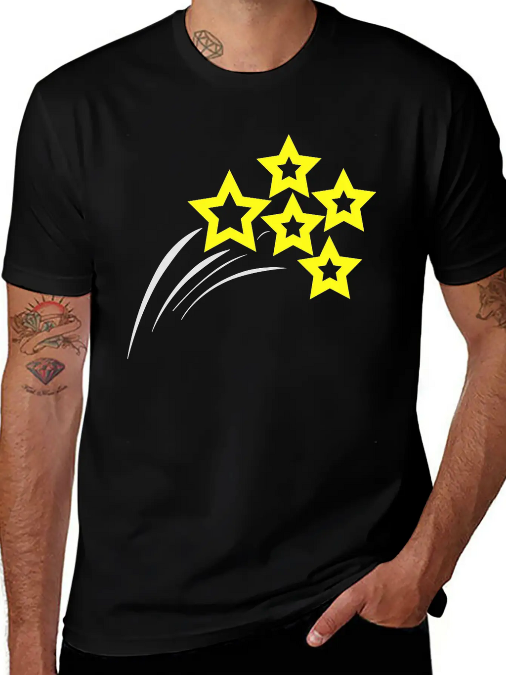 Starry Streak 001 Unisex Short Sleeve Soft Cotton T-Shirt – Casual Everyday Wear