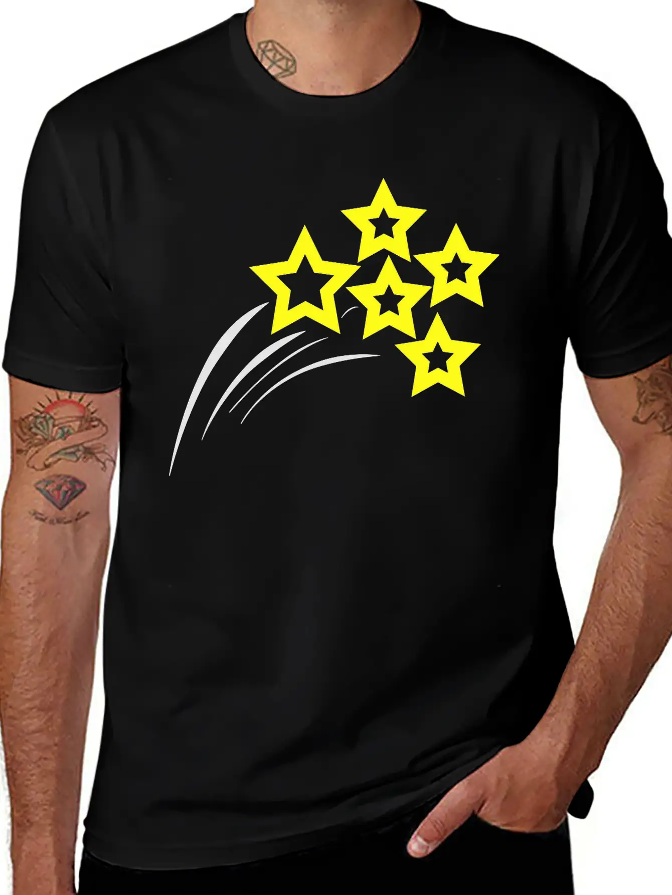 Starry Streak 001 Unisex Short Sleeve Soft Cotton T-Shirt – Casual Everyday Wear