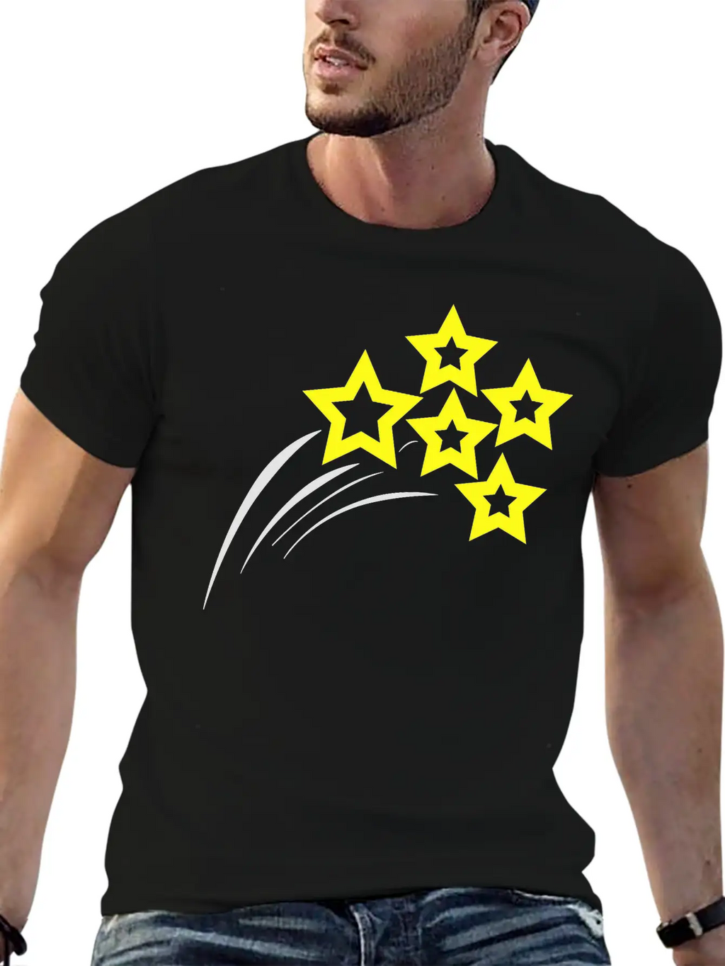 Starry Streak 001 Unisex Short Sleeve Soft Cotton T-Shirt – Casual Everyday Wear