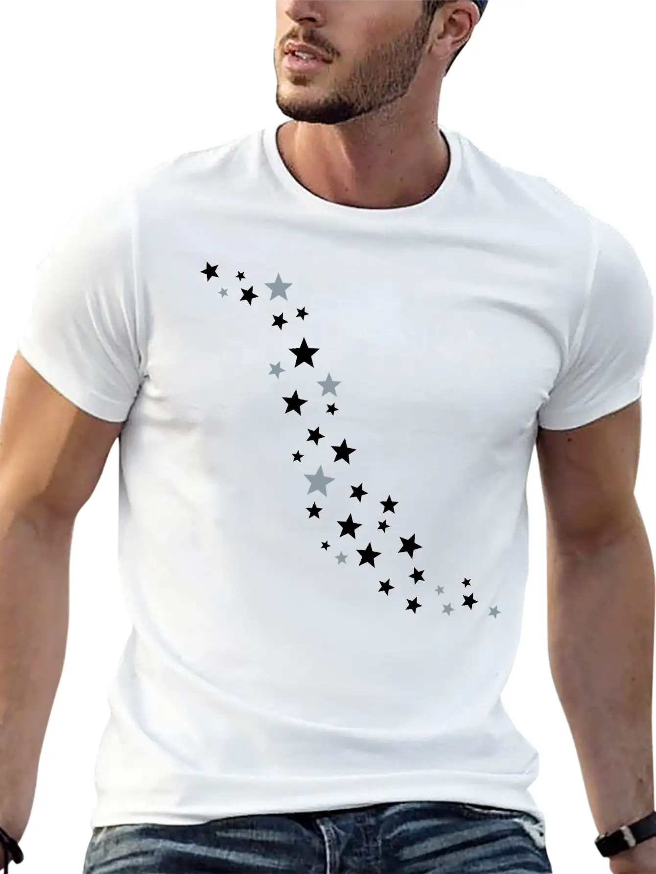 Stars Cloud Casual Graphic T-Shirt – Simple And Comfortable Daily Wear