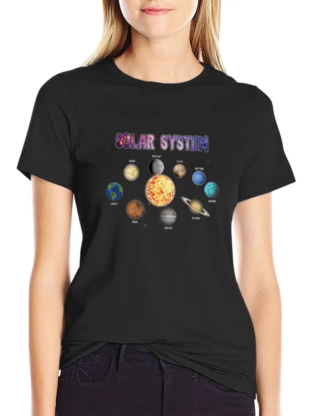 Stars Universe Planets Outerspace Gift Solar Unisex Casual T-Shirt – Clean Design For Daily Comfort