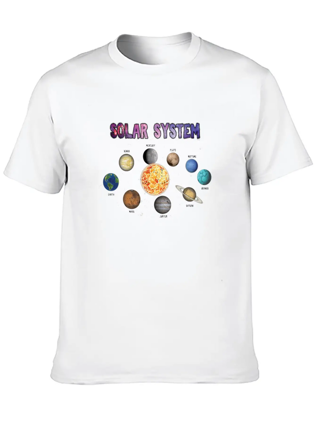 Stars Universe Planets Outerspace Gift Solar Unisex Casual T-Shirt – Clean Design For Daily Comfort